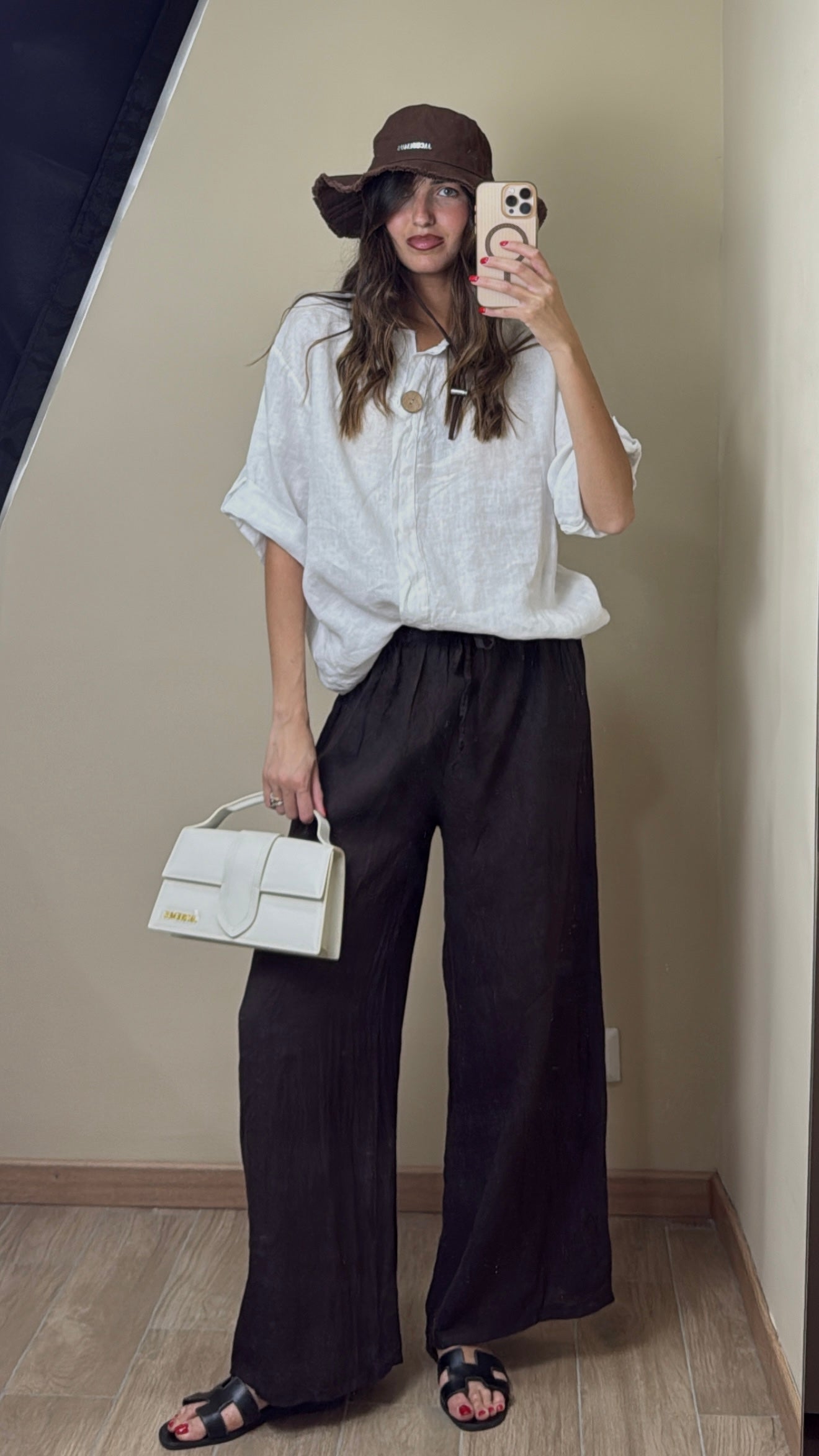 Pantalone lino marrone - LadyB Shop Online