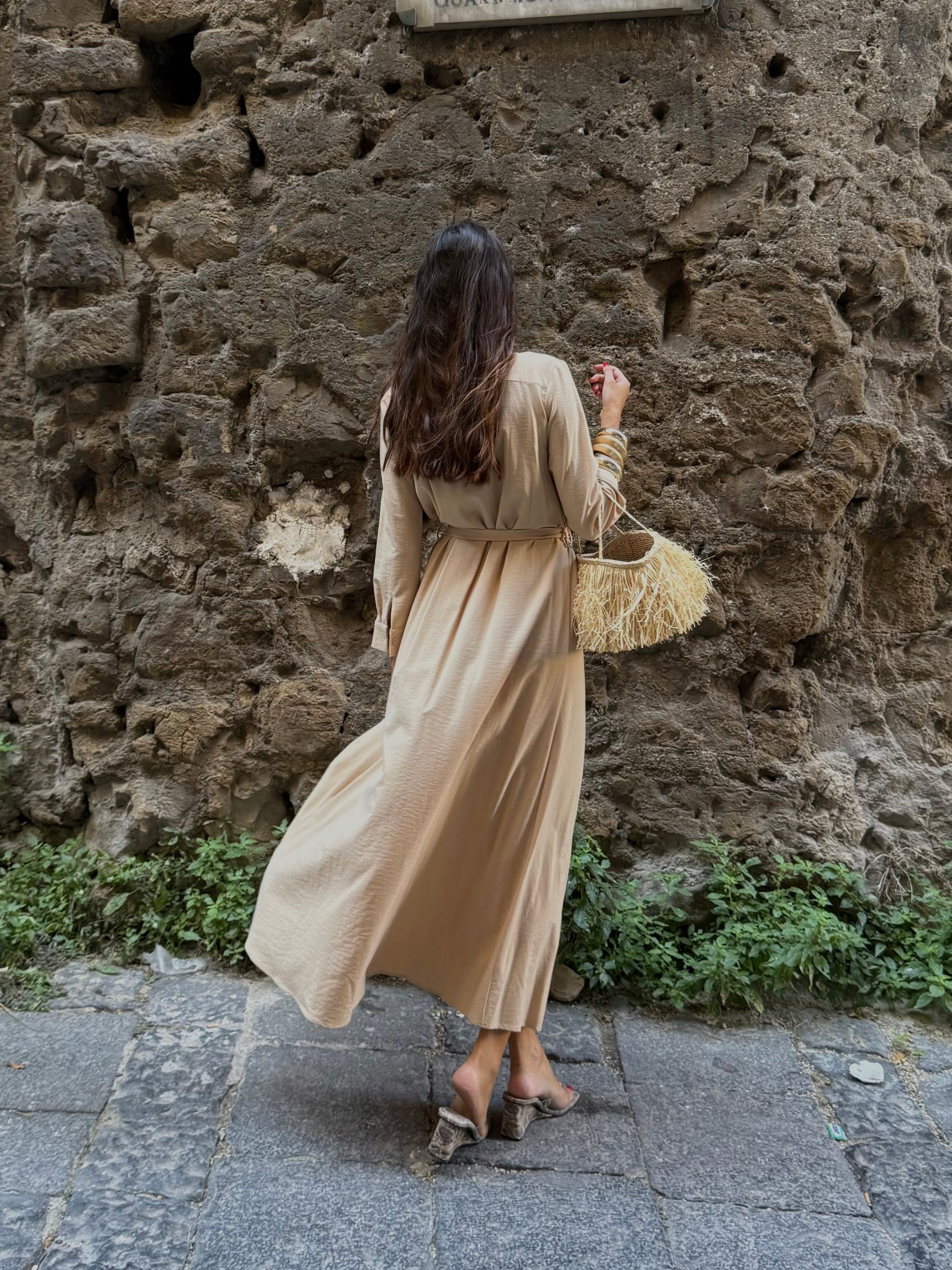 Dress camicia lumina beige - LadyB Shop Online