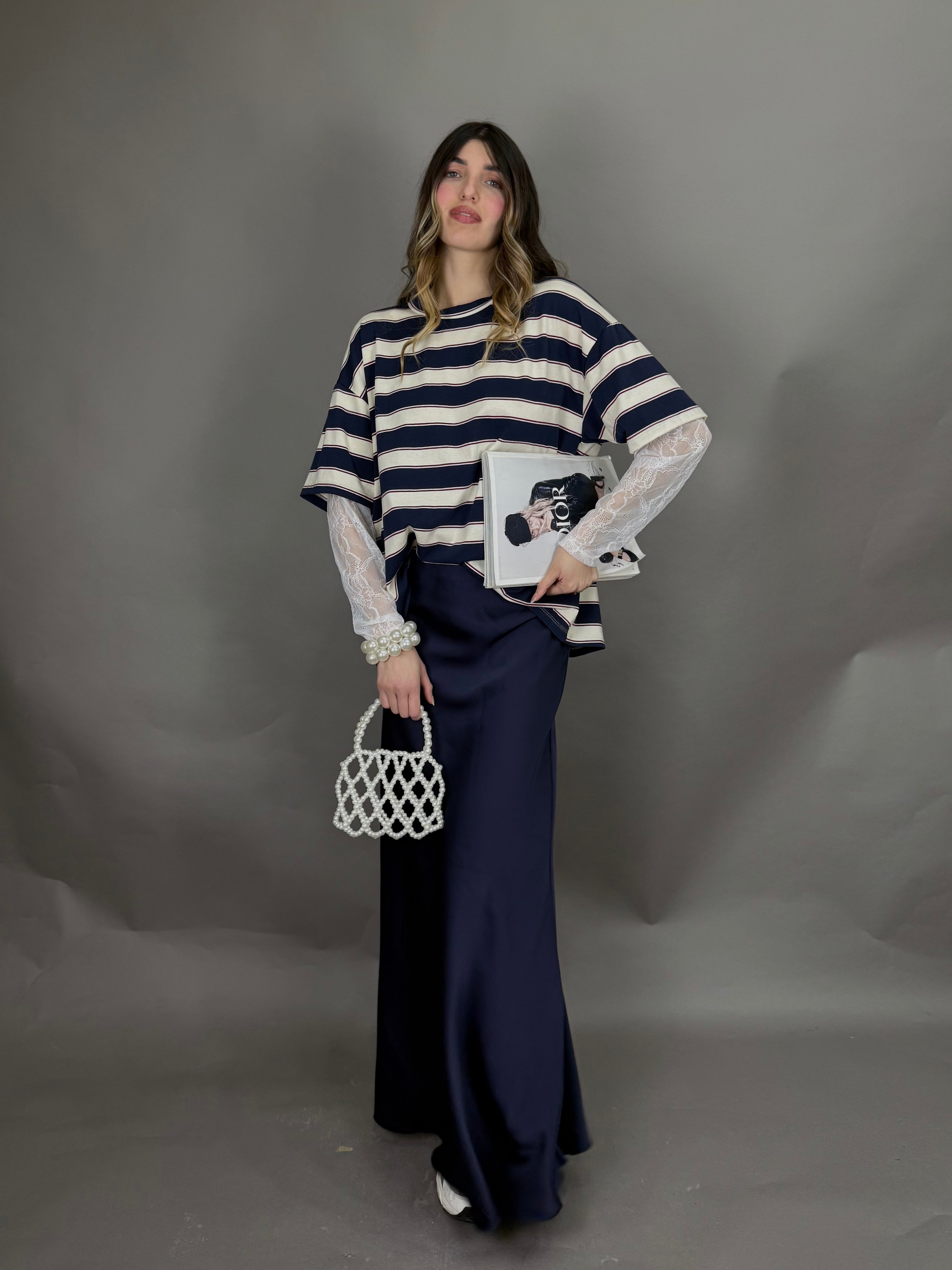 Gonna seta blu - LadyB Shop Online