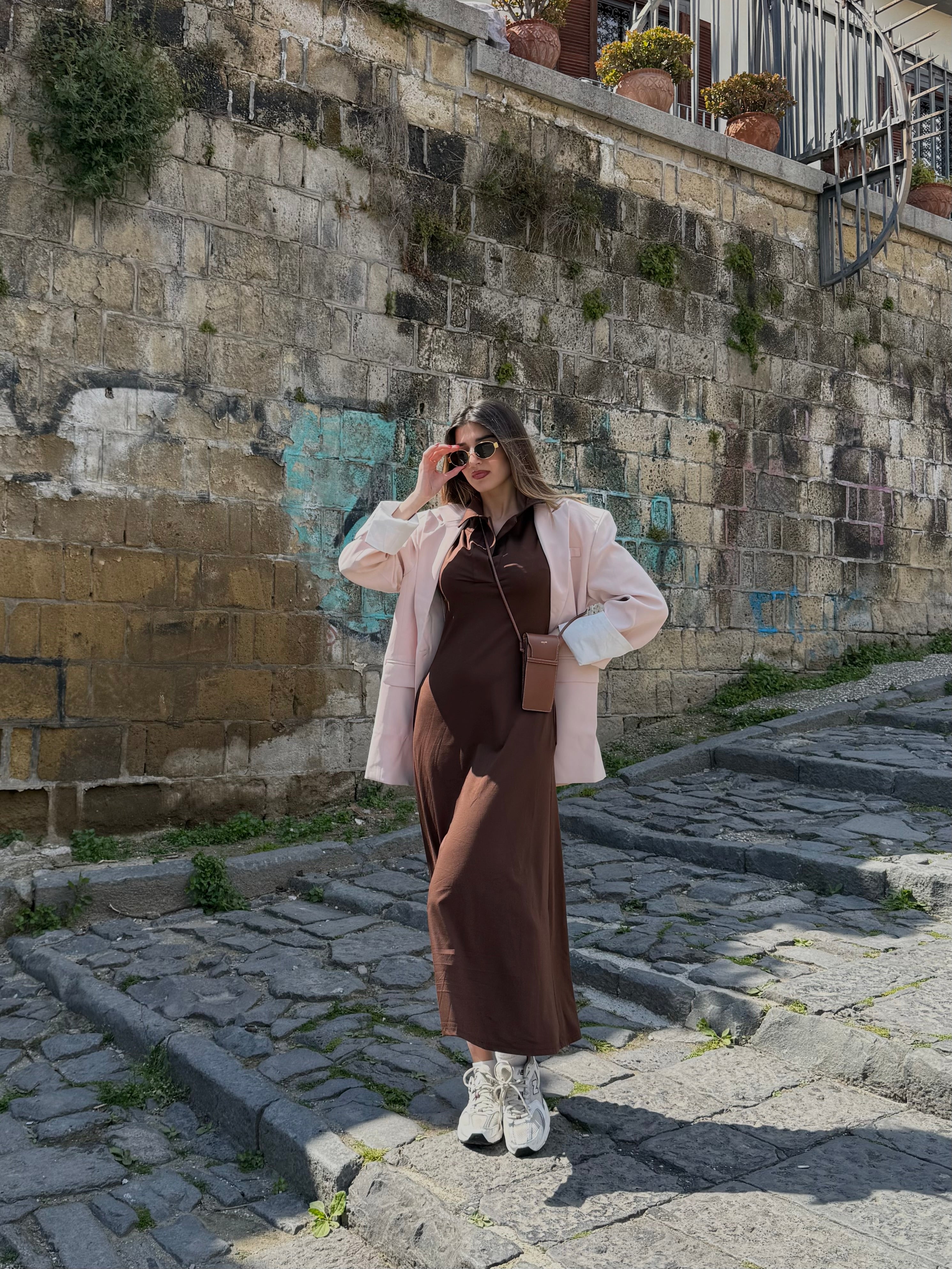 Dress maxi polo marrone - LadyB Shop Online