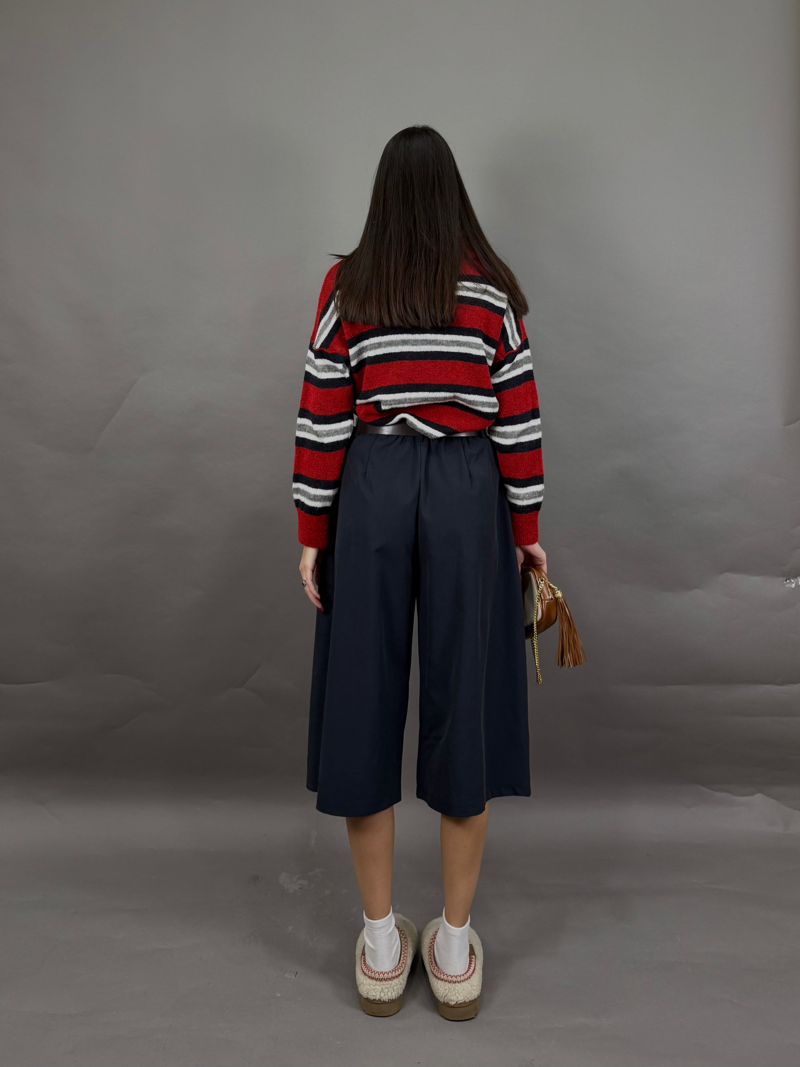 Maglione righe rosso