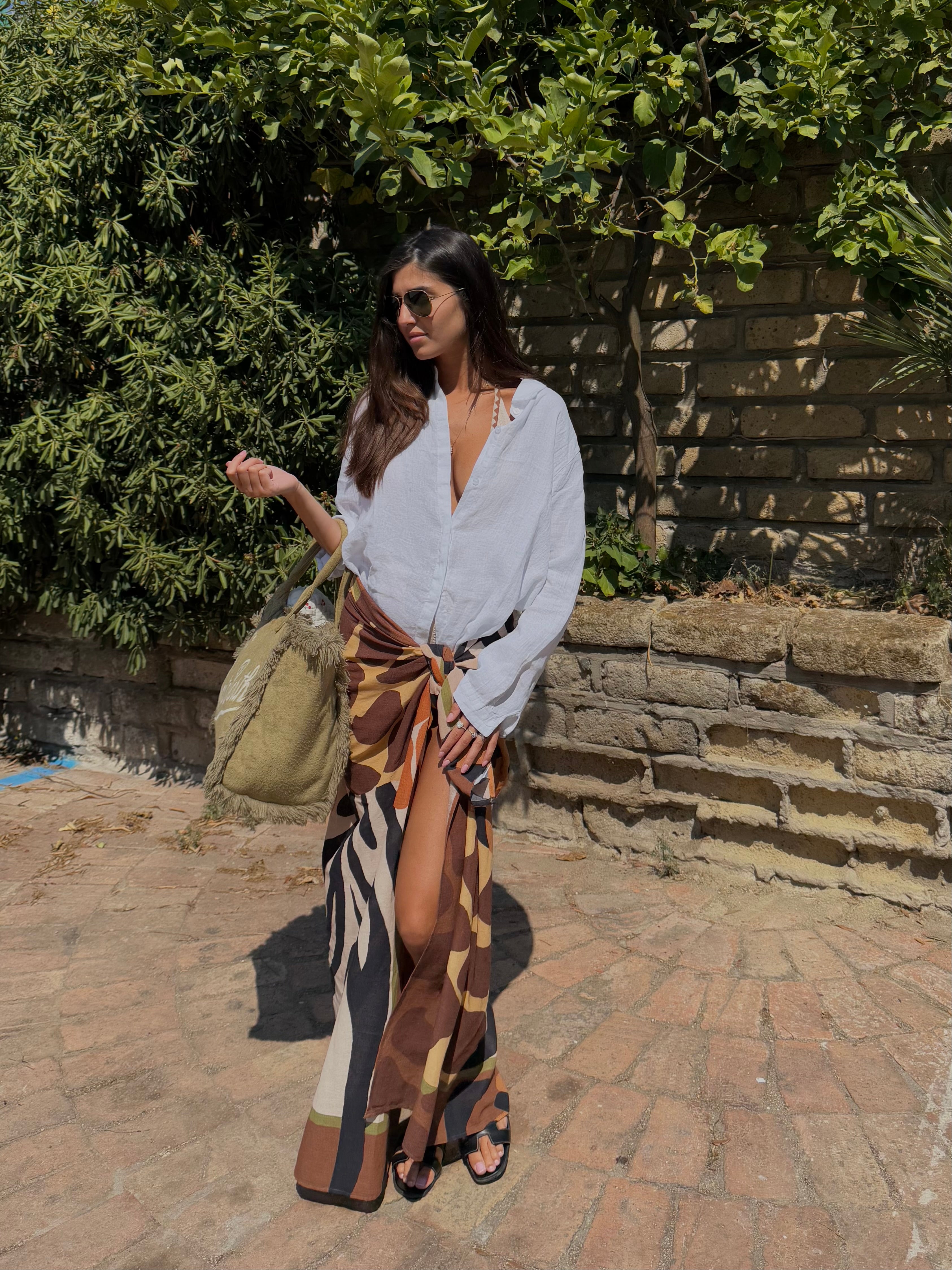 Pareo lumina maculato marrone - LadyB Shop Online