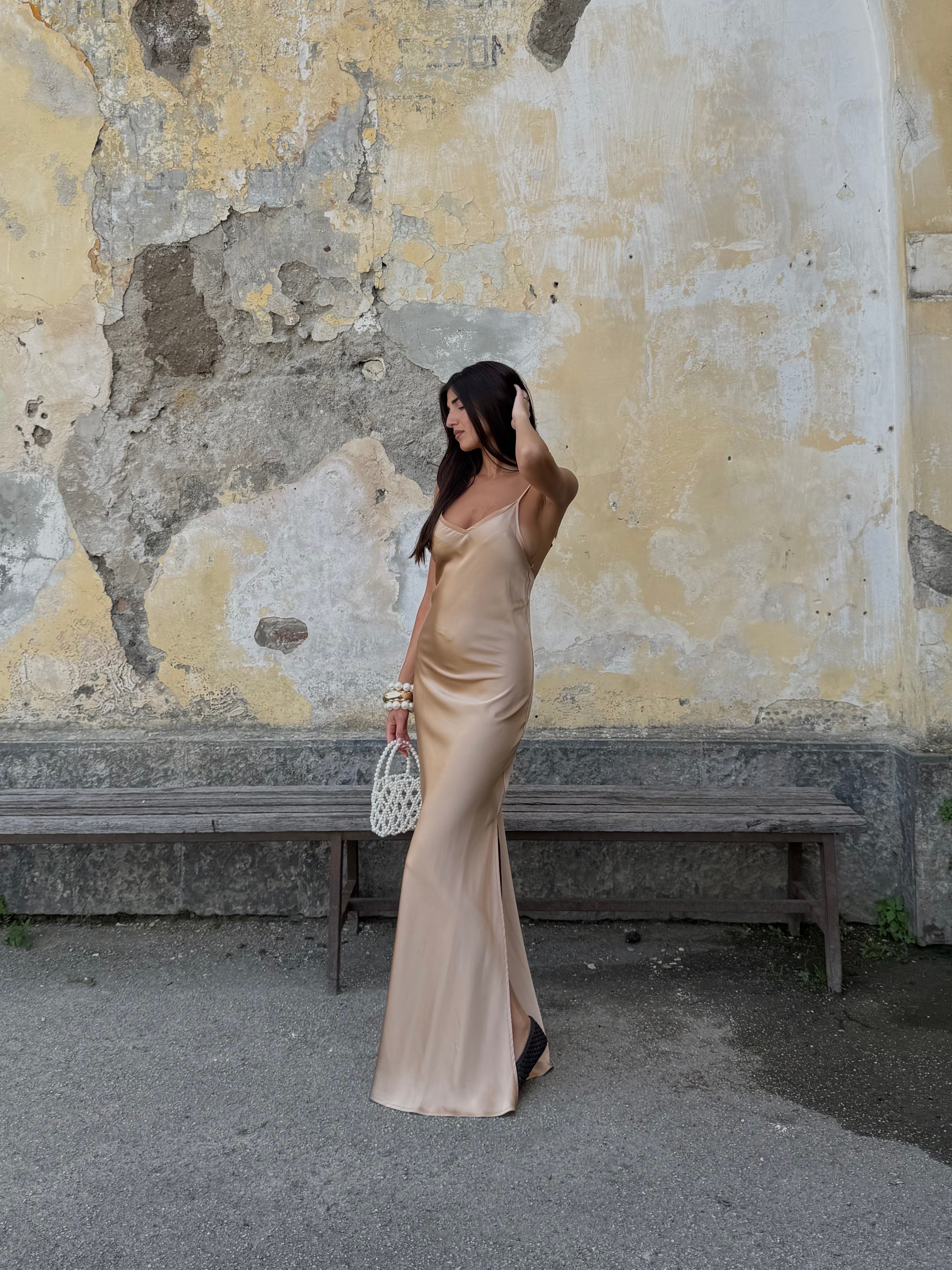 Dress in simil seta by Lumina