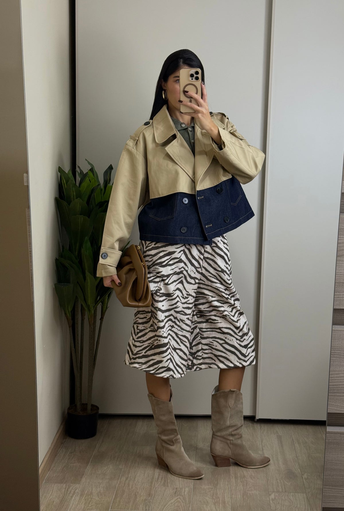 Trench metà denim