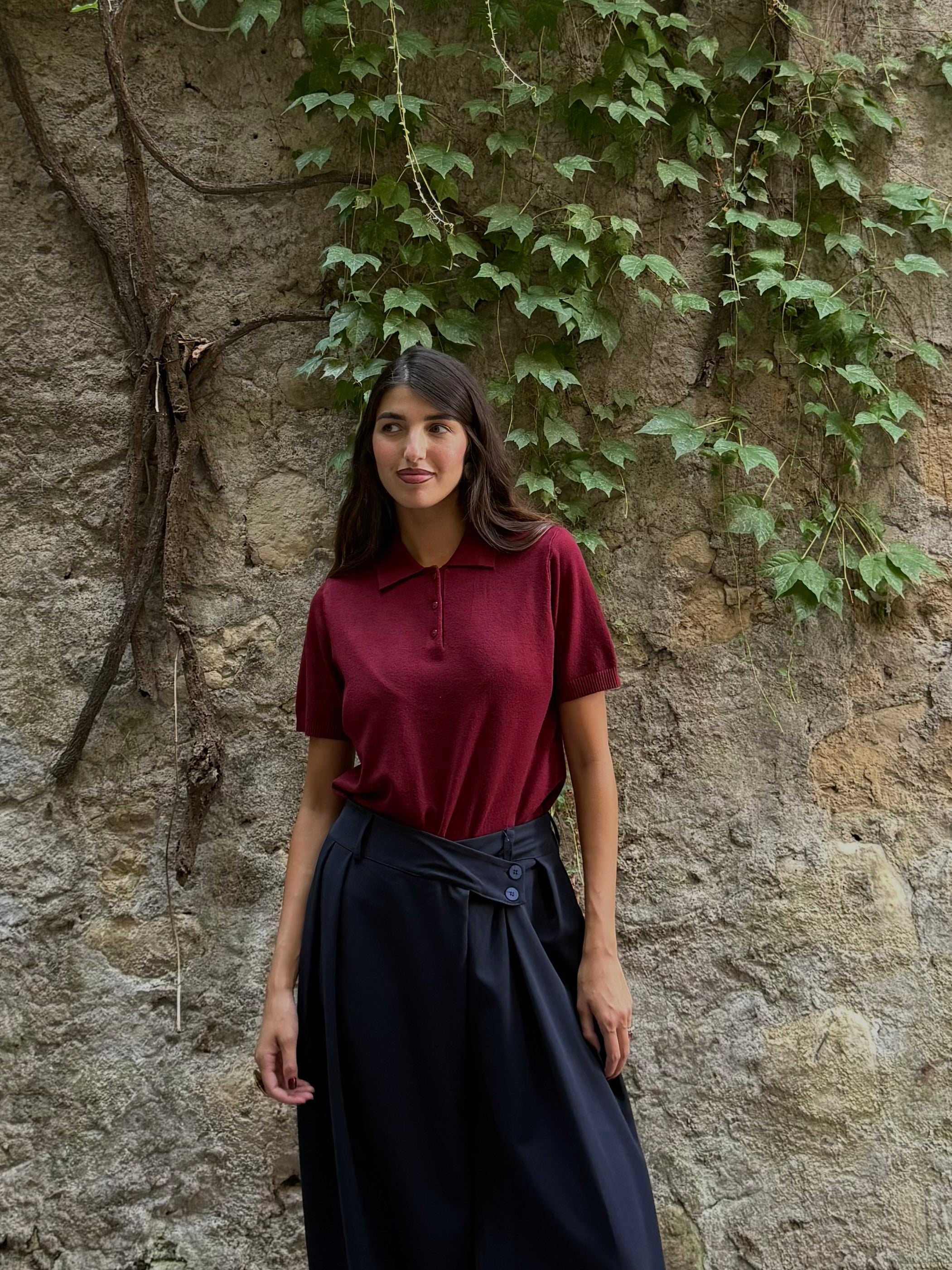 Polo mezza manica bordeaux