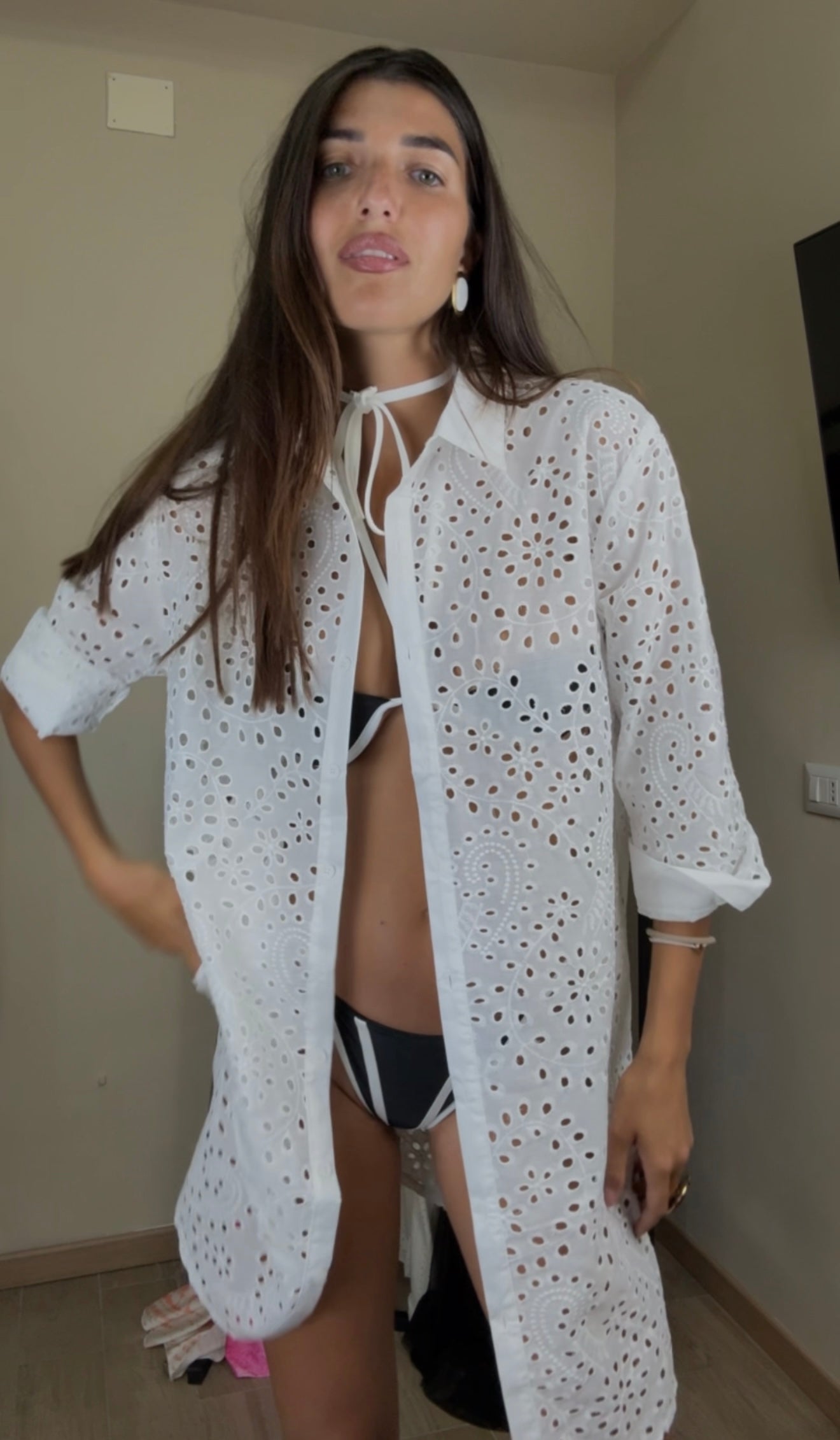 Maxi camicia sangallo - LadyB Shop Online