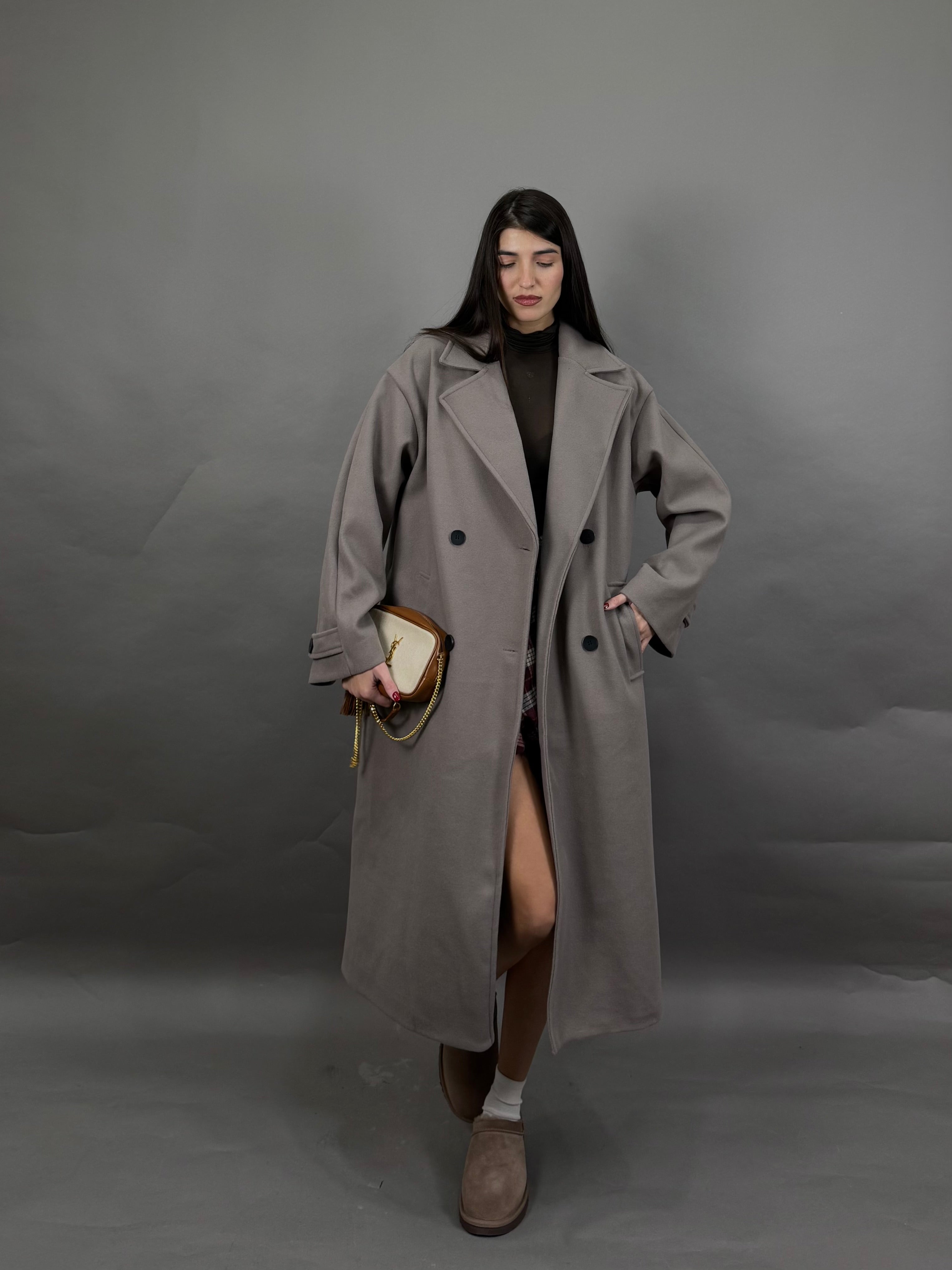 Cappotto oversize fango