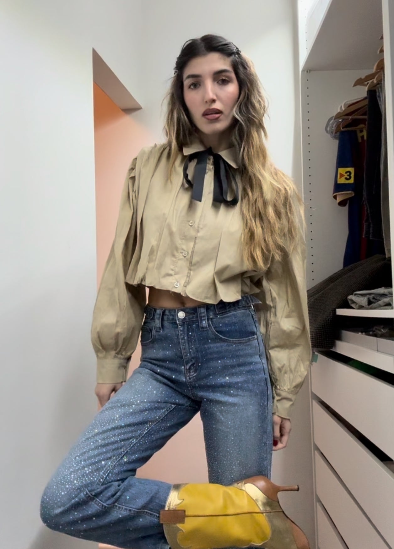 Camicia sbuffo beige - LadyB Shop Online