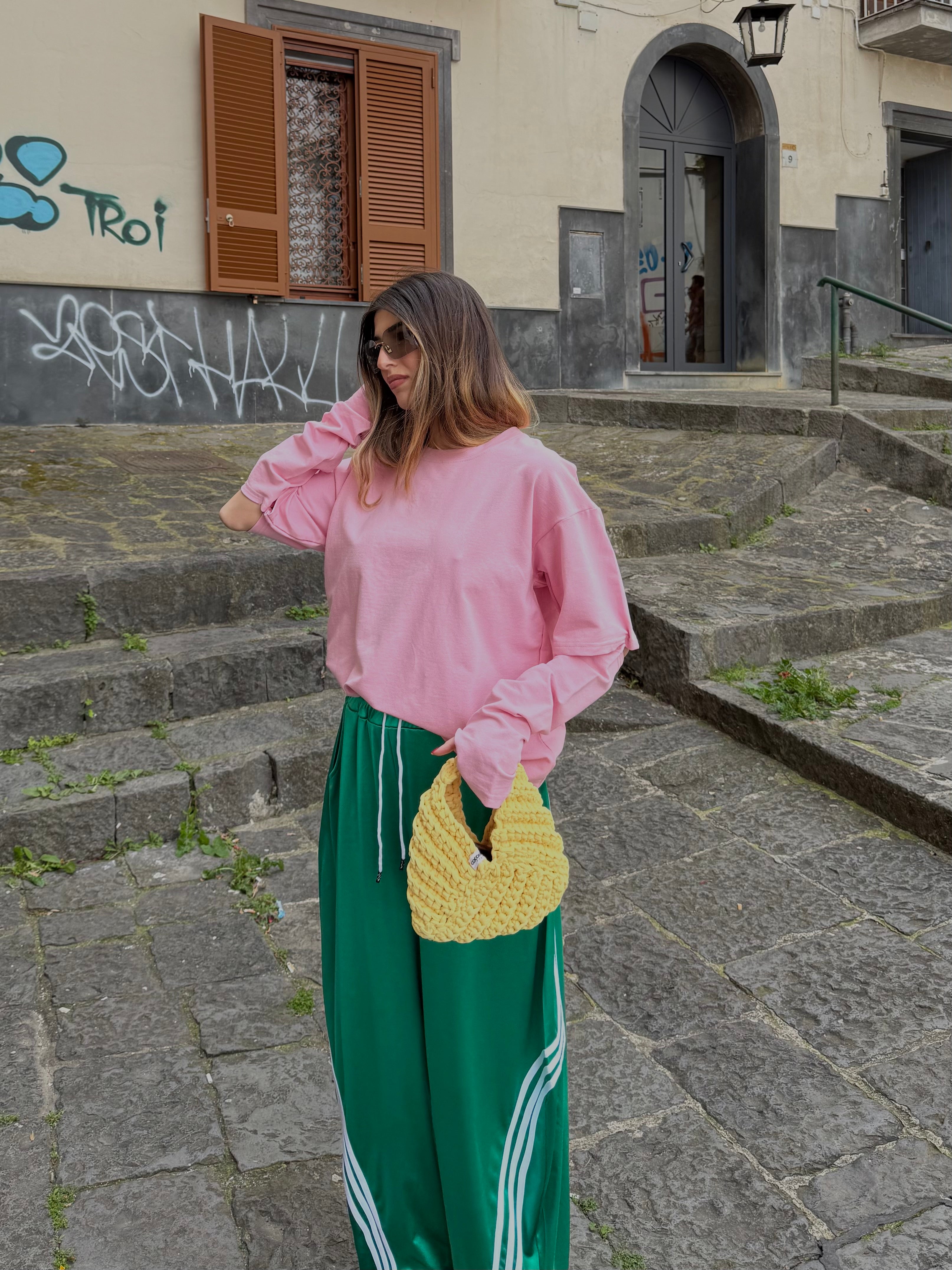 Maglia manicotti rosa - LadyB Shop Online