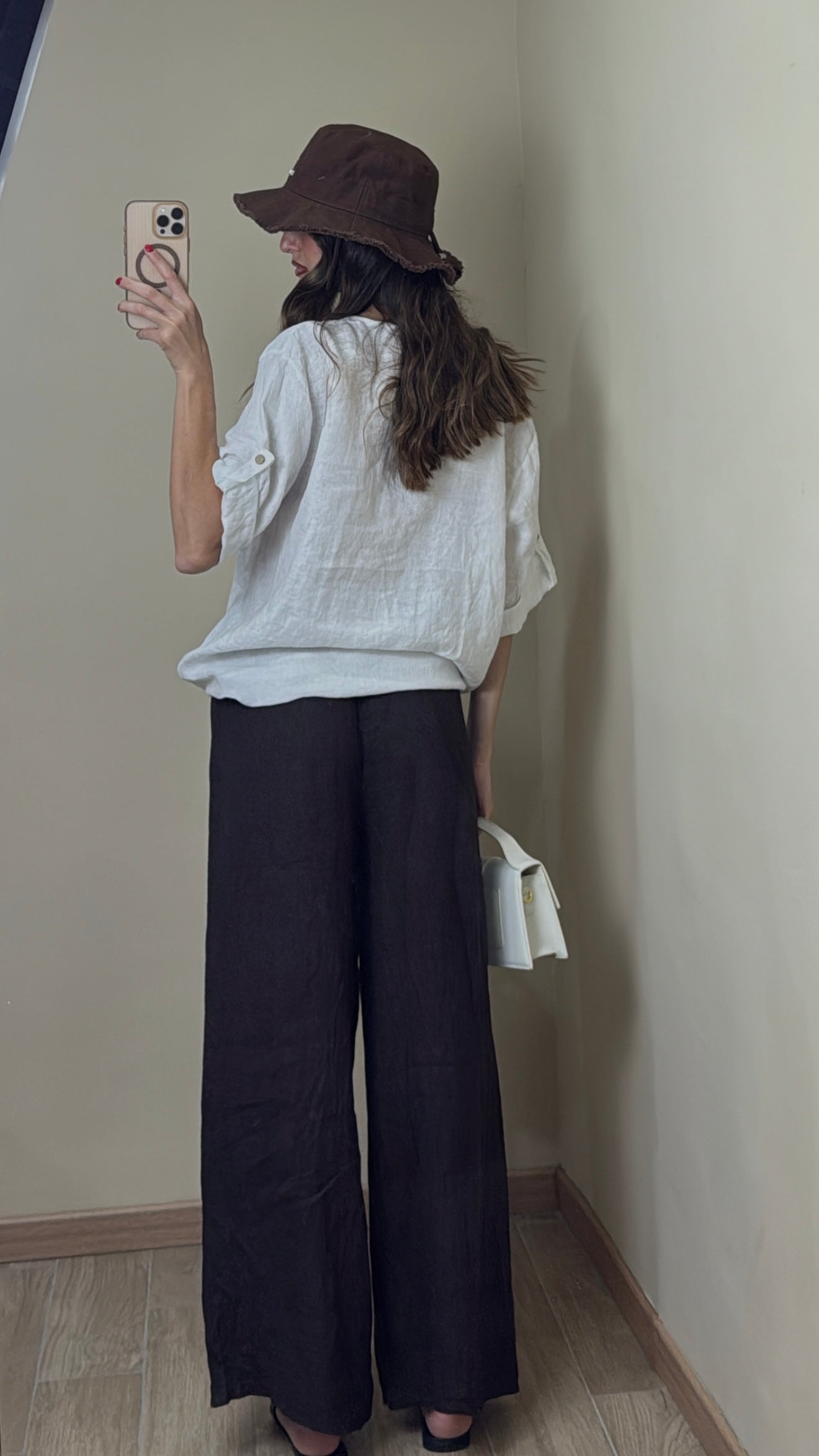 Pantalone lino marrone - LadyB Shop Online