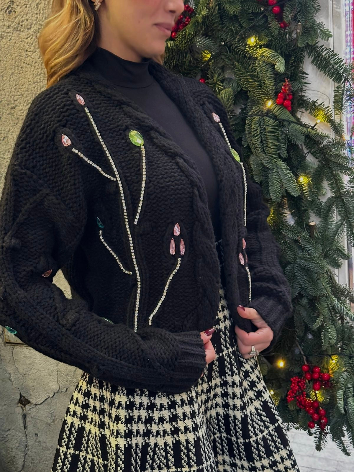 Cardigan gioiello nero - LadyB Shop Online