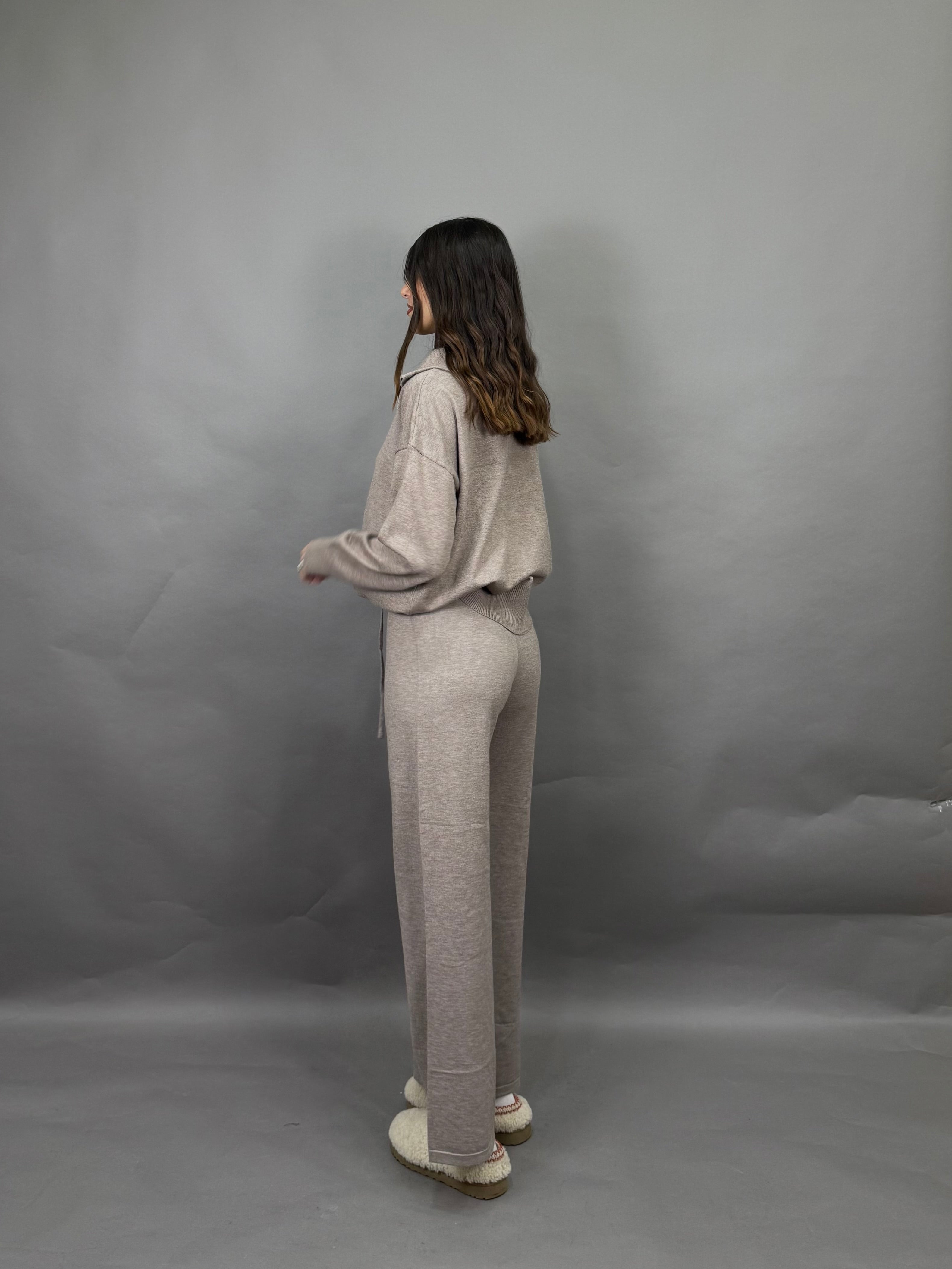 Coordinato in maglia fango