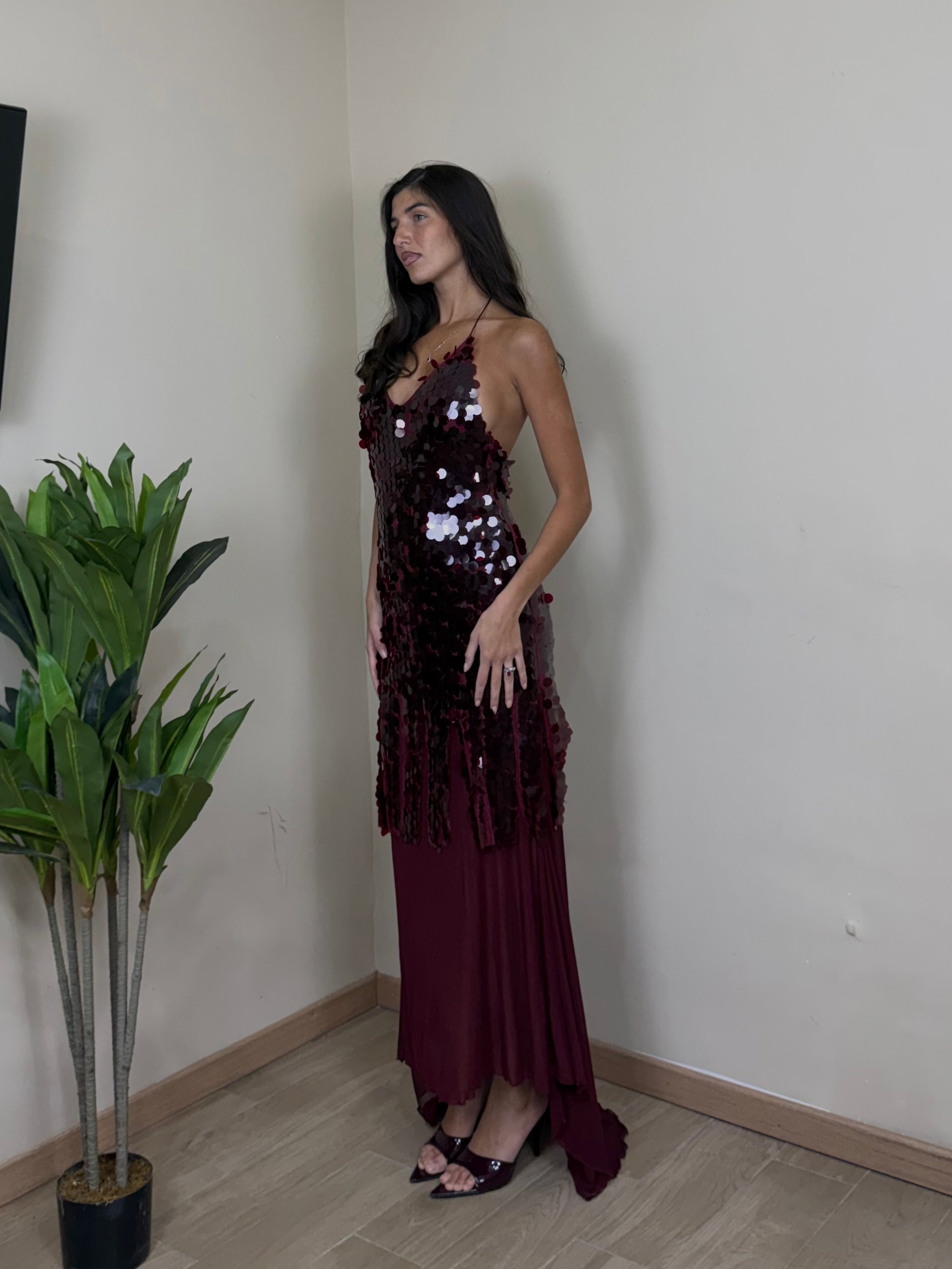 Dress bambola bordeaux