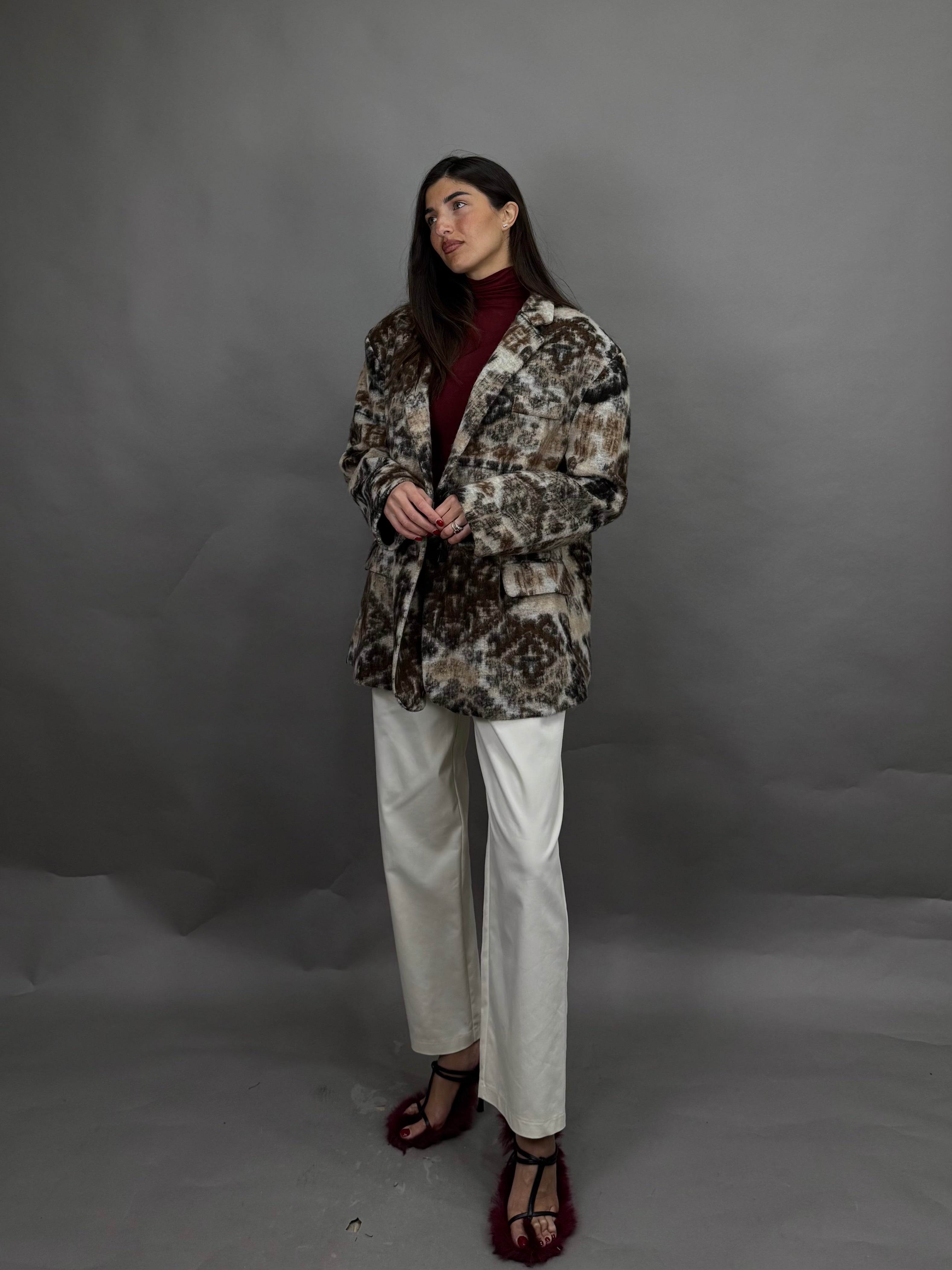 Giacca peso cappotto bandana marrone