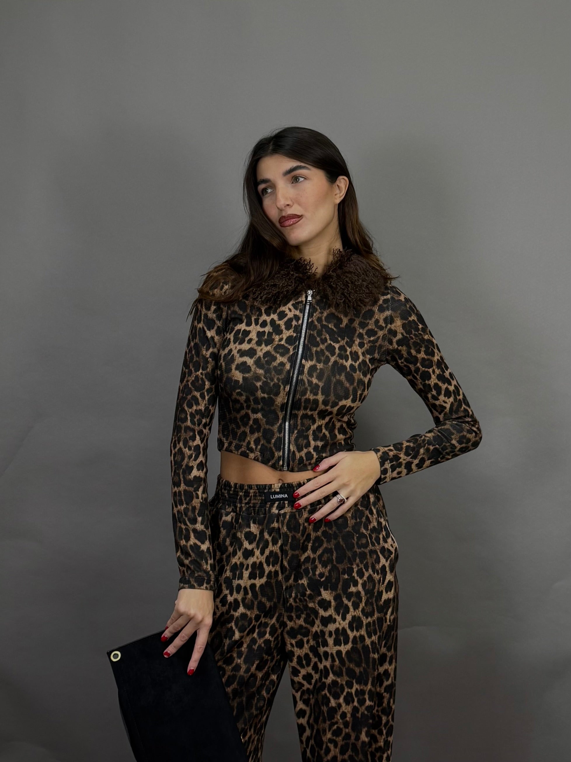 Cardigan con pelliccia lumina