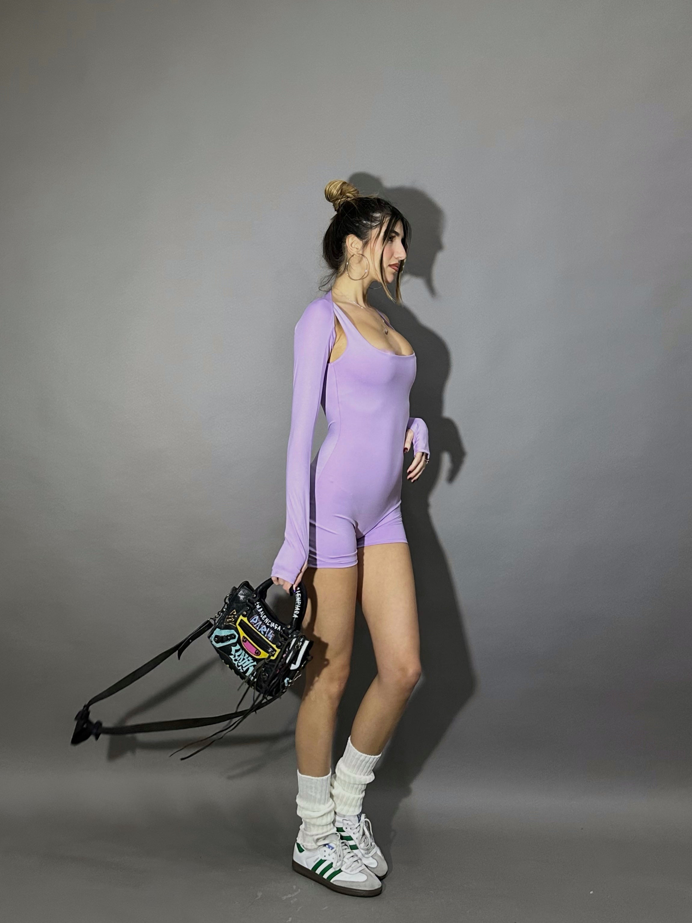 Jumpsuite con coprispalle lilla - LadyB Shop Online