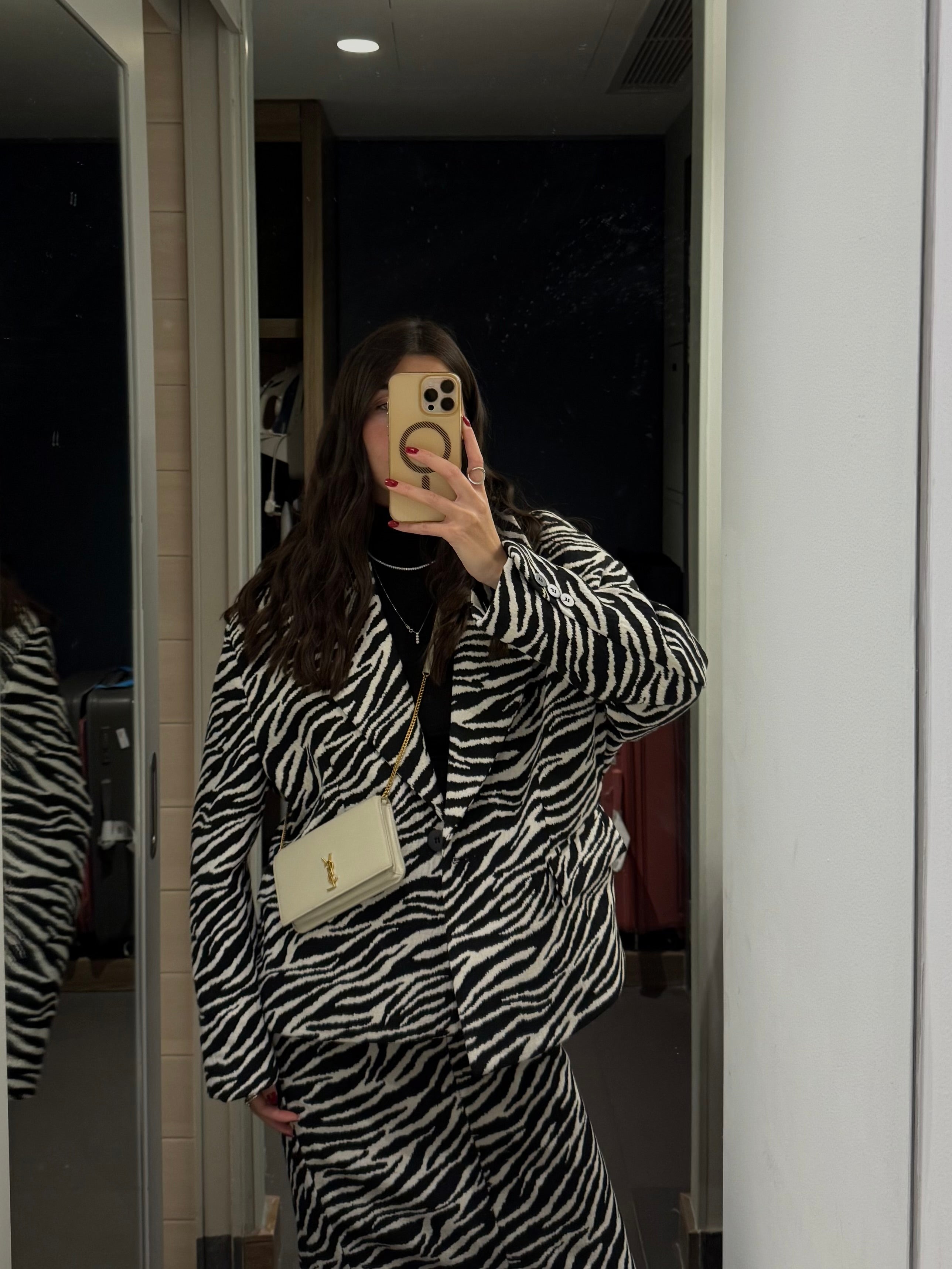 Blazer zebra lumina nero