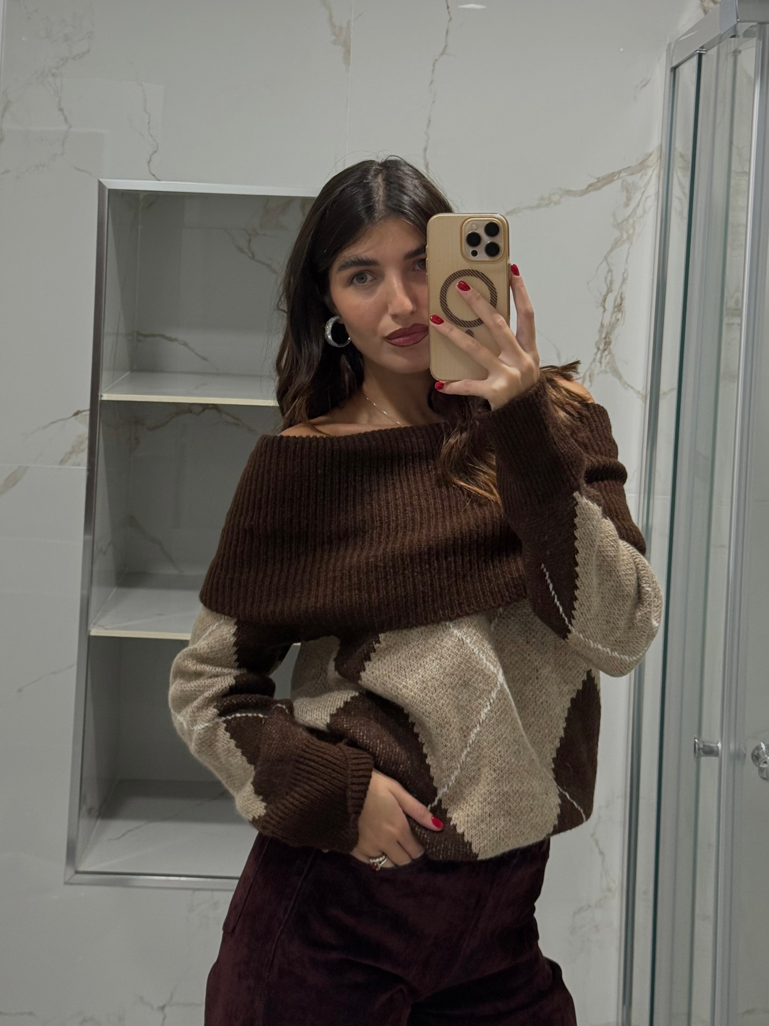 Pull scacchi marrone