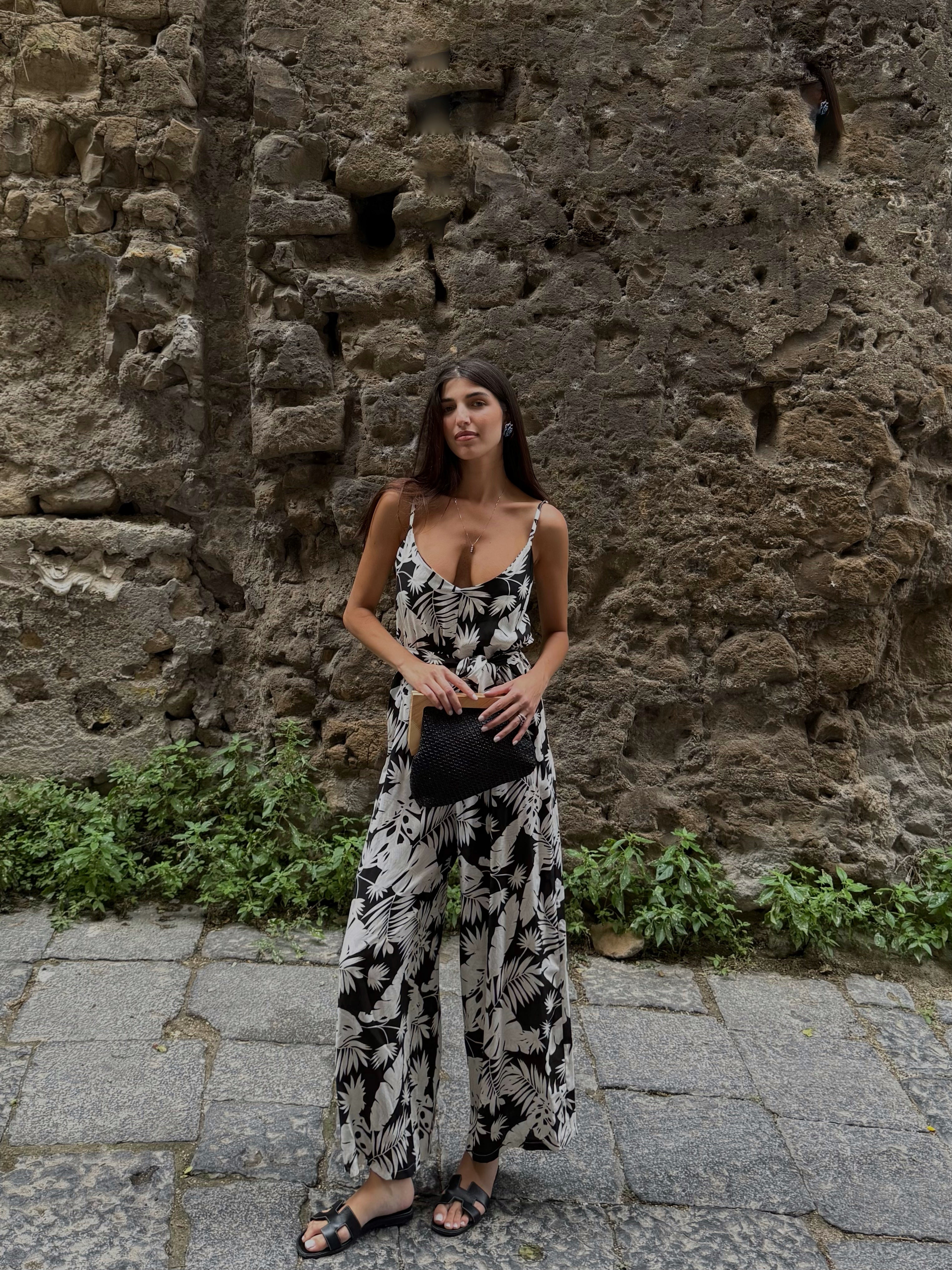 Jumpsuite foglia nero - LadyB Shop Online