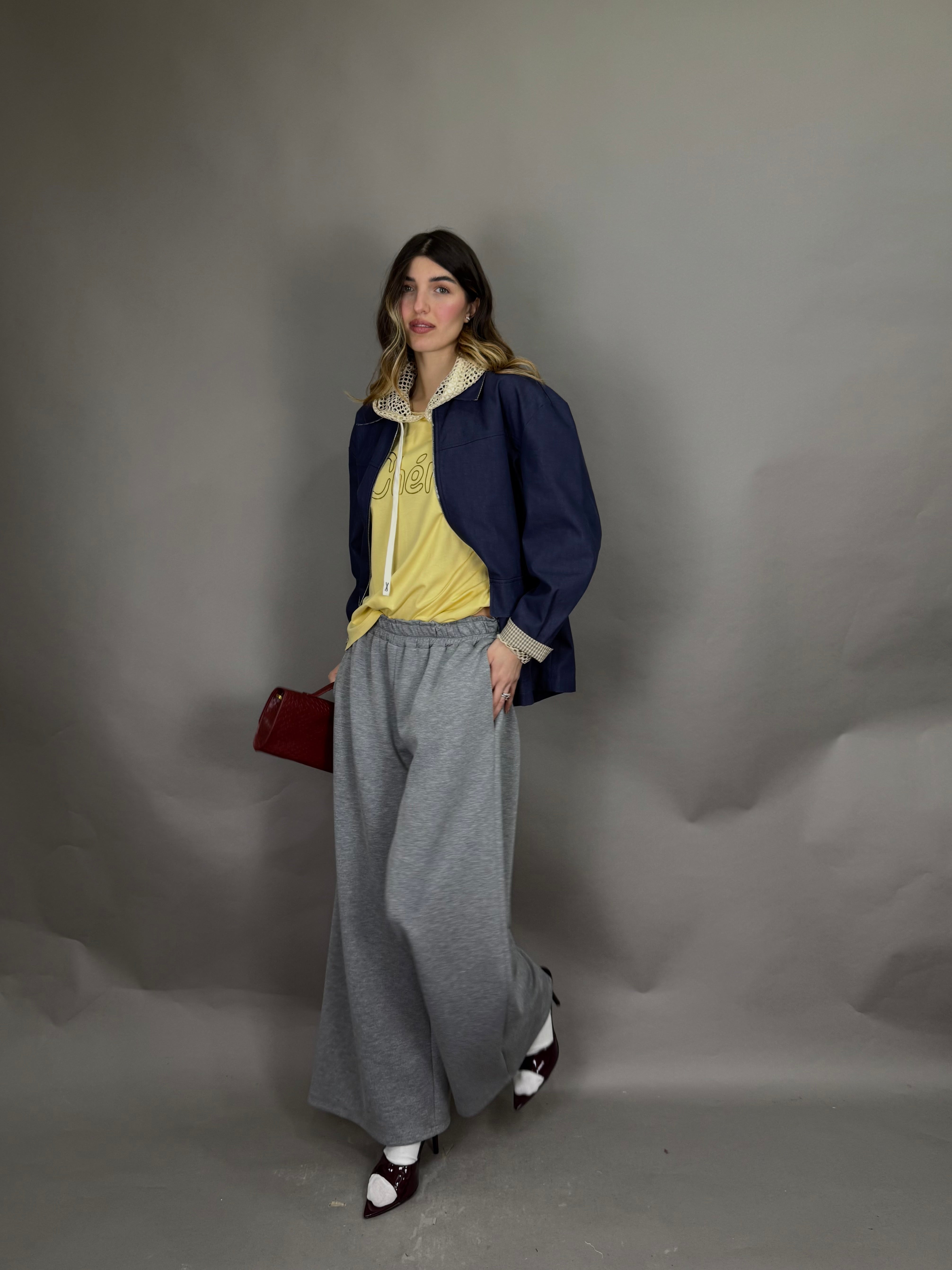 Panta tuta garzato grigio - LadyB Shop Online