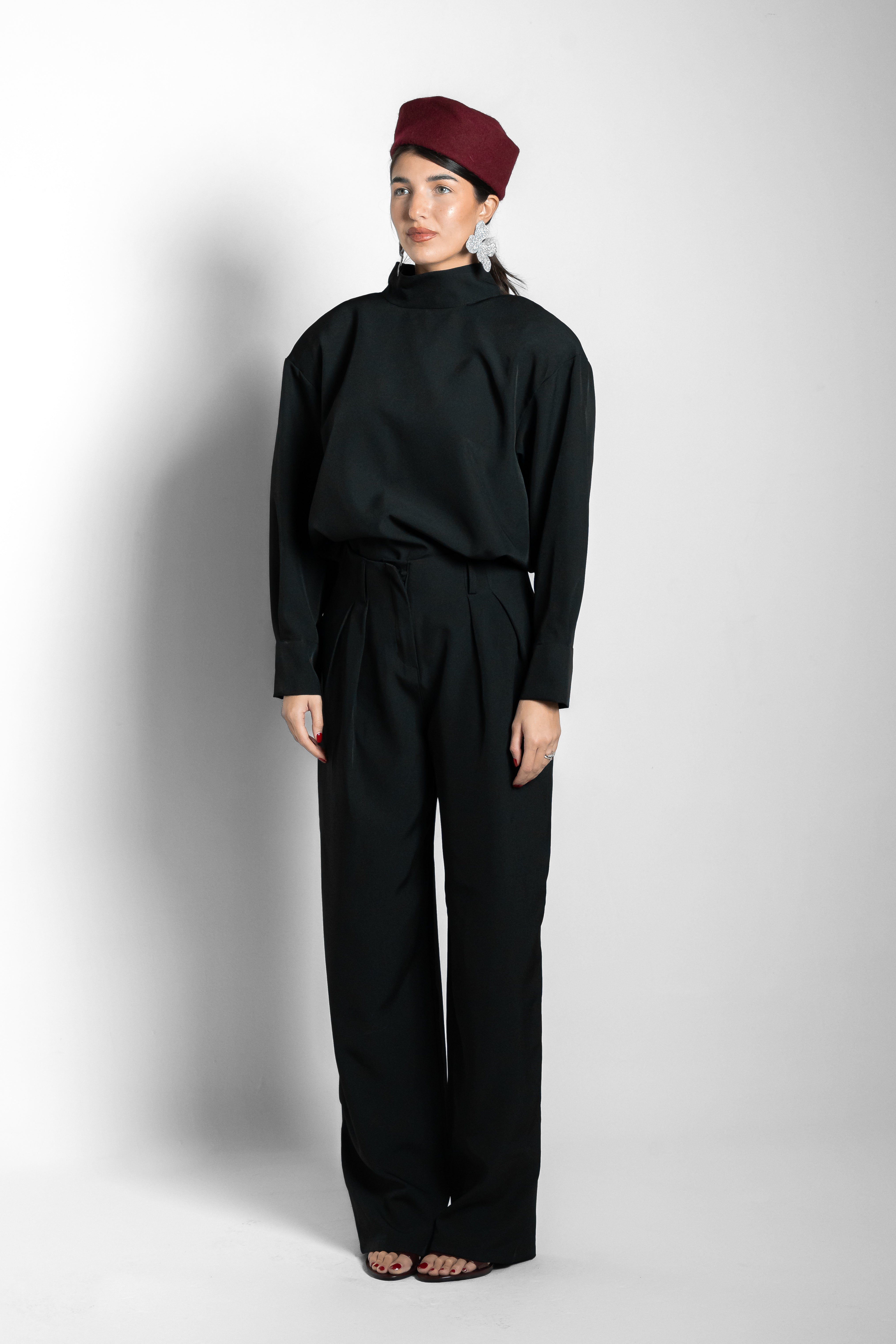 Pantalone taglio sartoriale nero