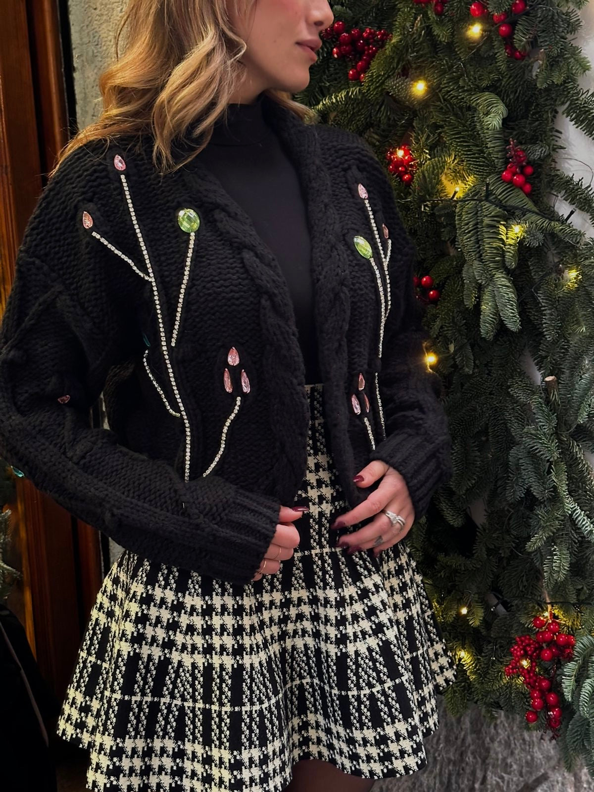 Cardigan gioiello nero - LadyB Shop Online