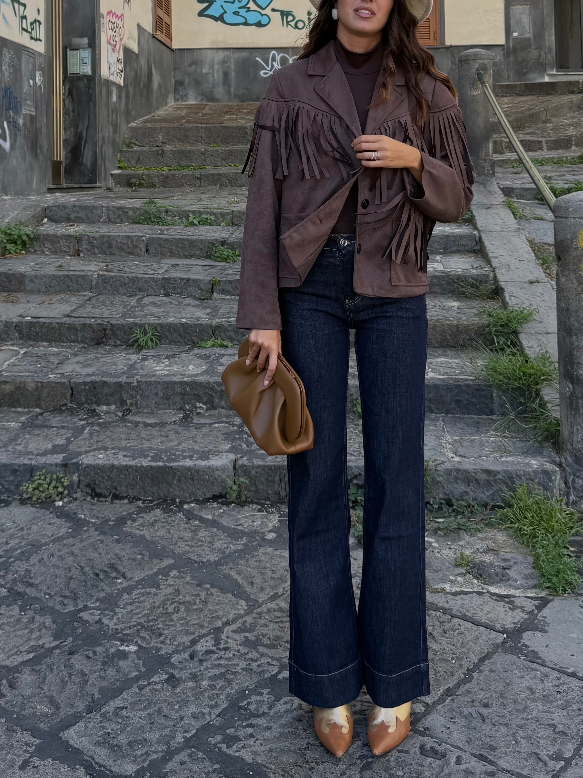 Jeans zampetta scuro