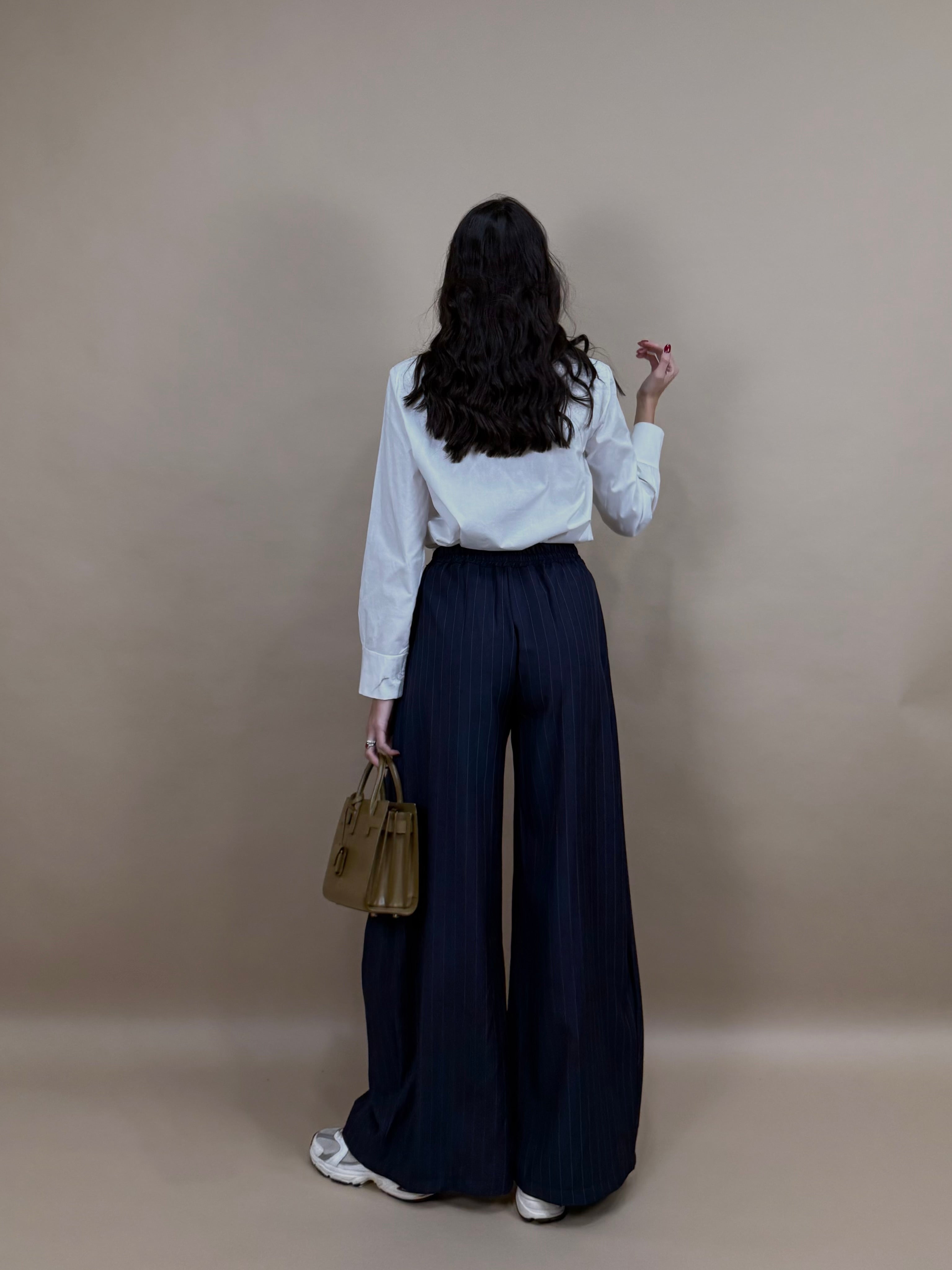 Pantalone gessato blu