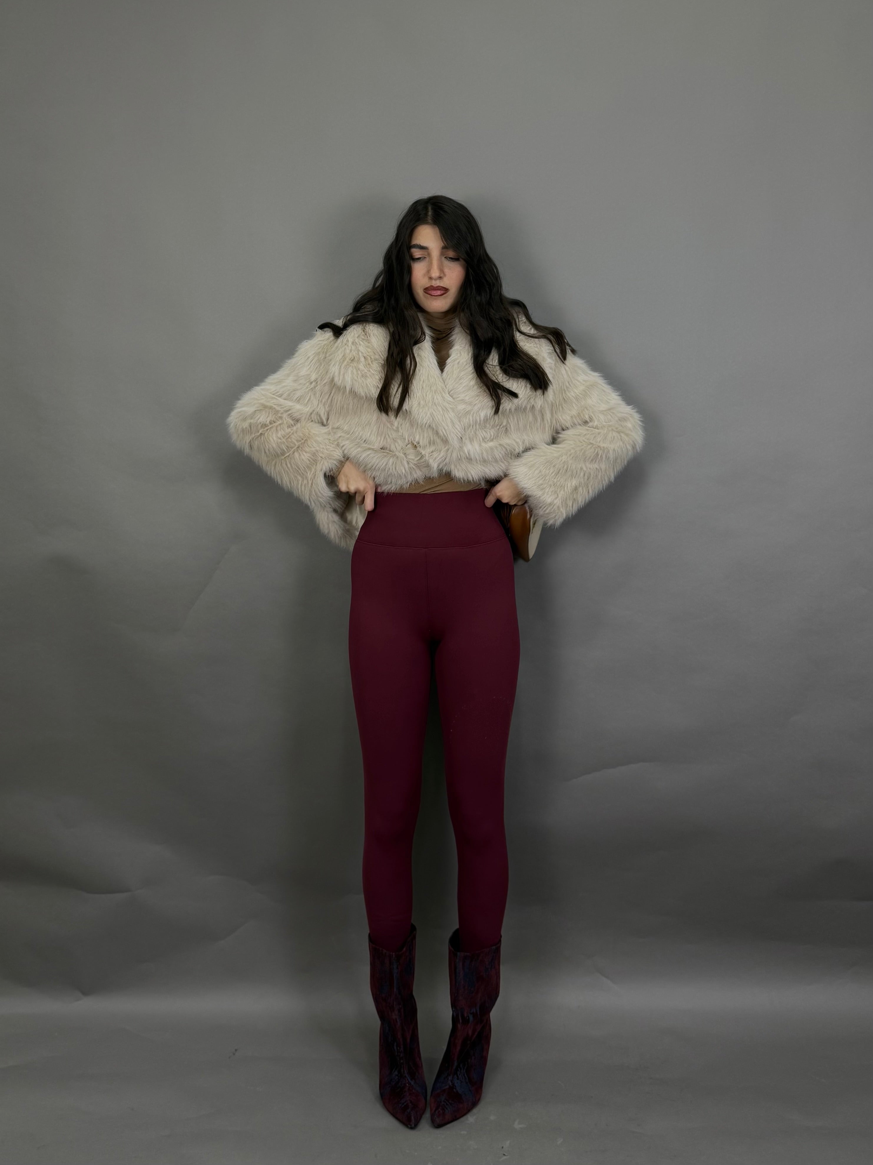 Leggins termico bordeaux