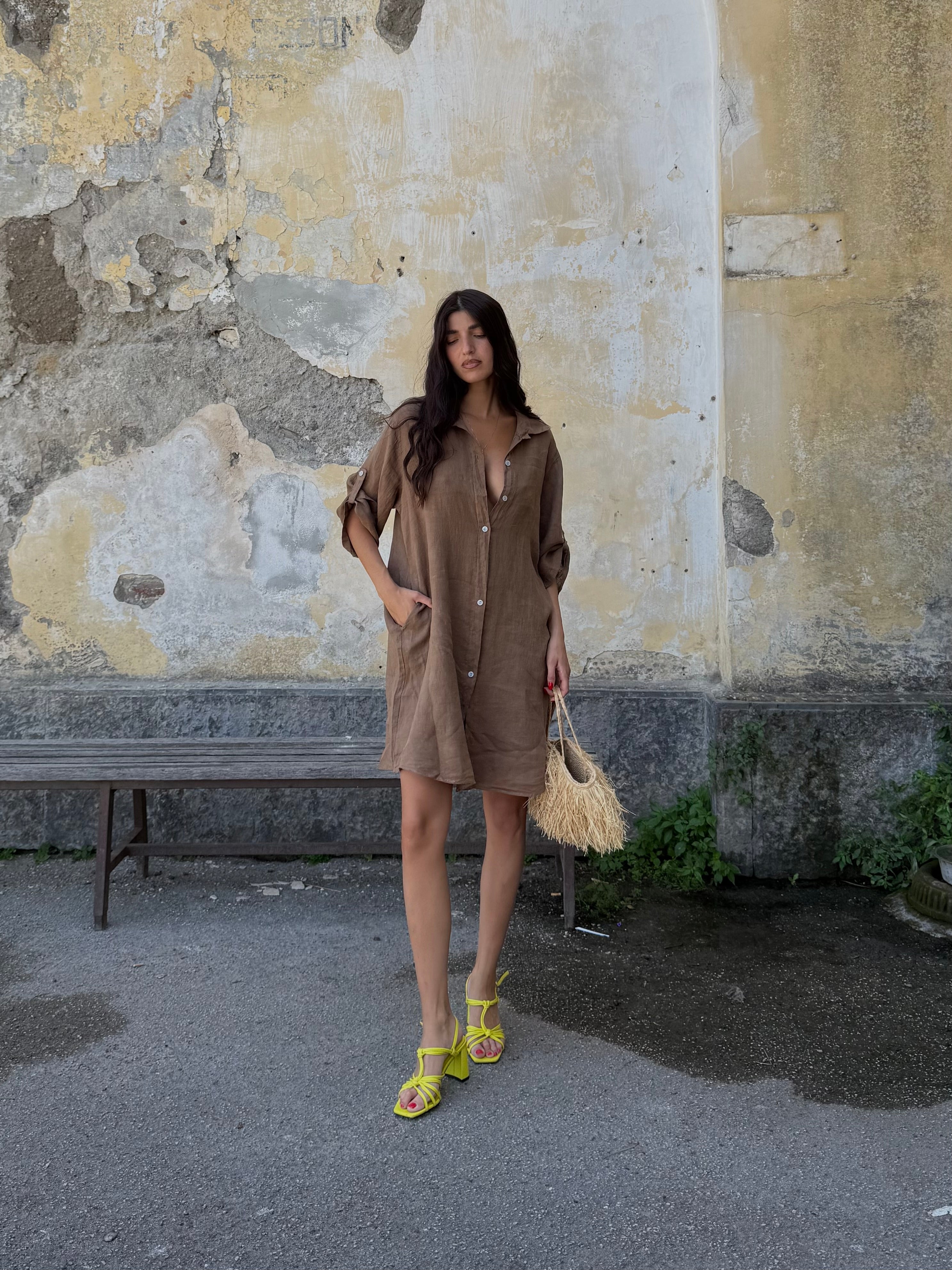 Dress camicia 100% LINO
