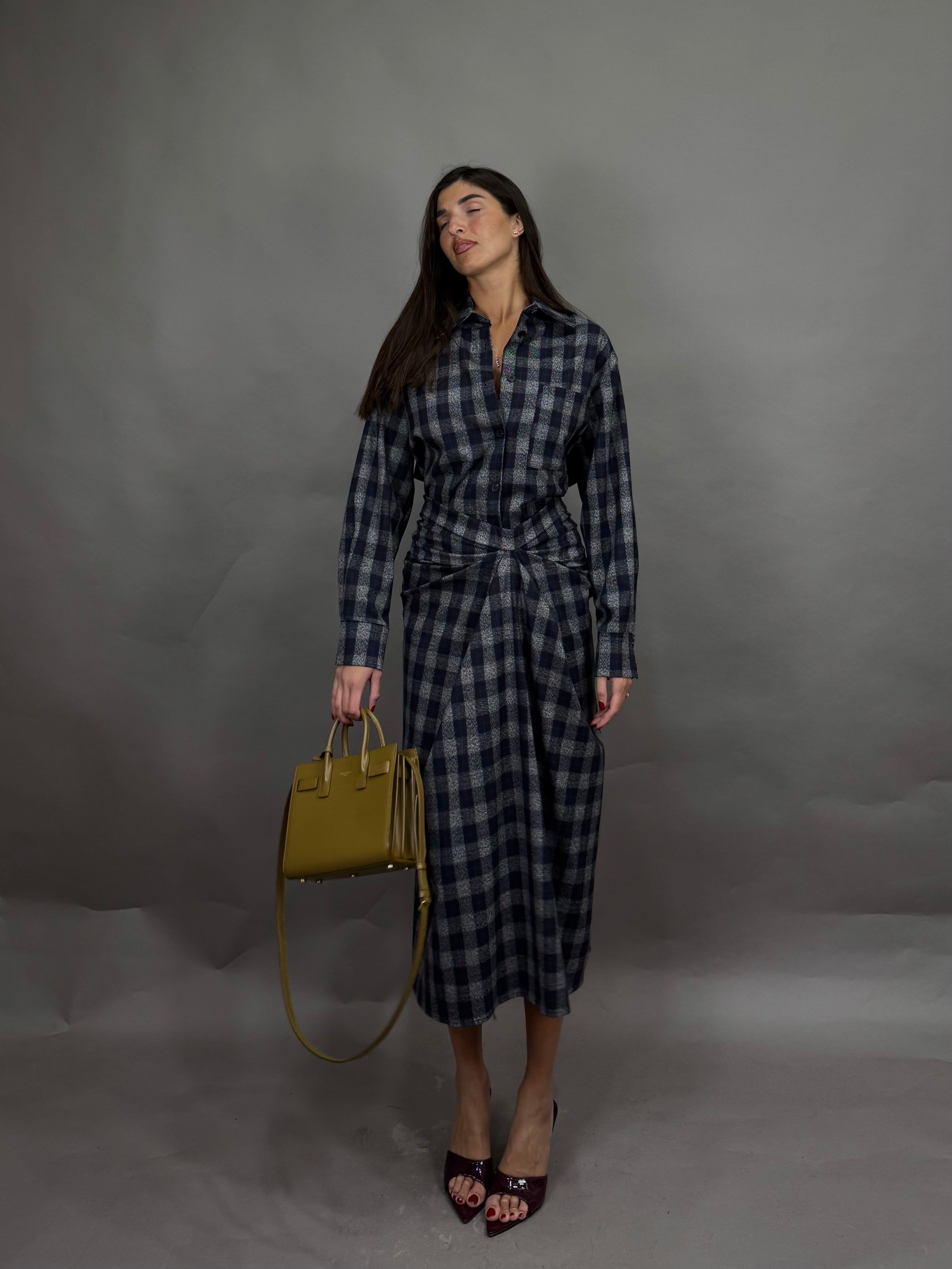 Gonna flanella blu lumina