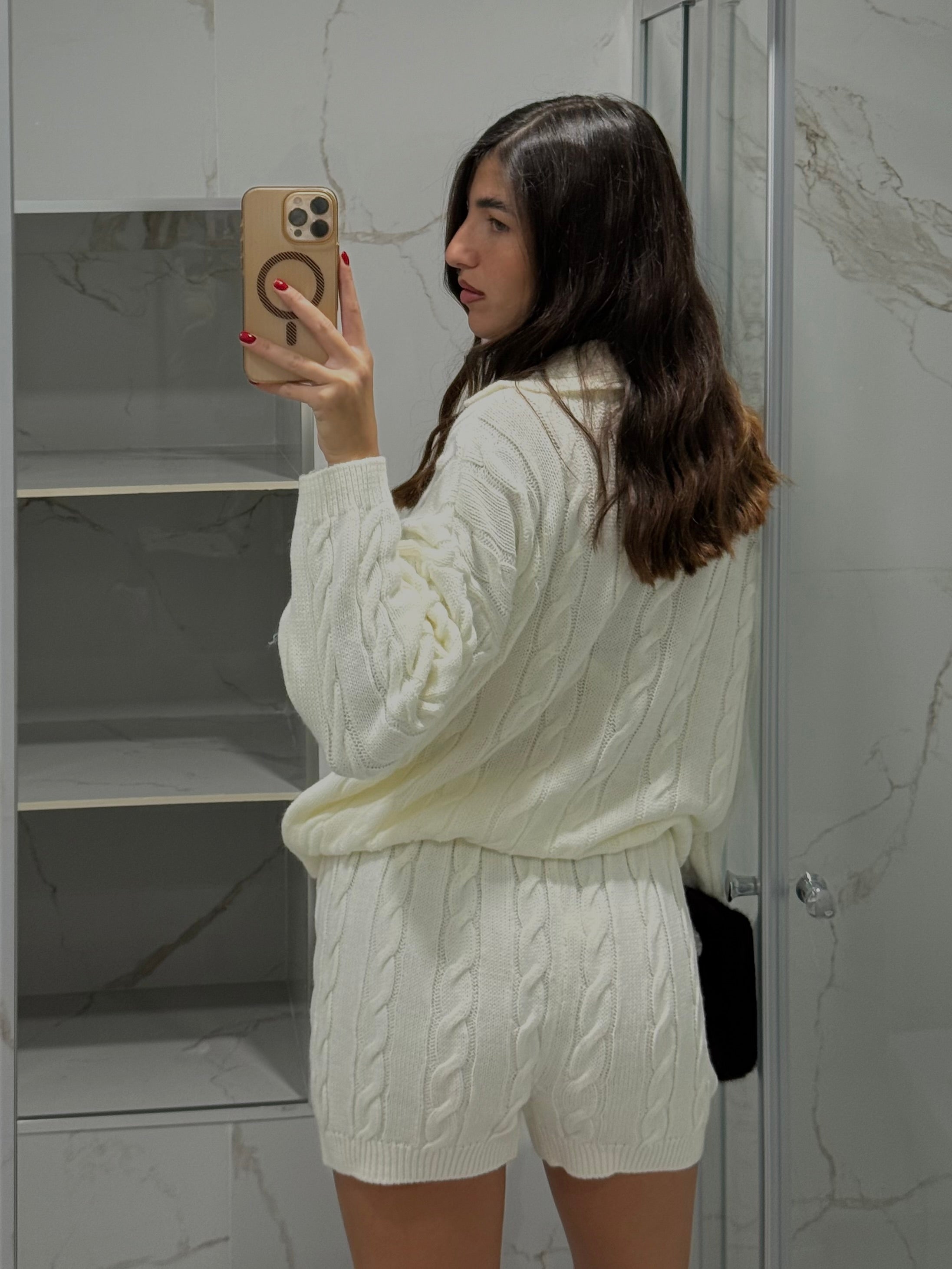 Coordinato trecce bianco