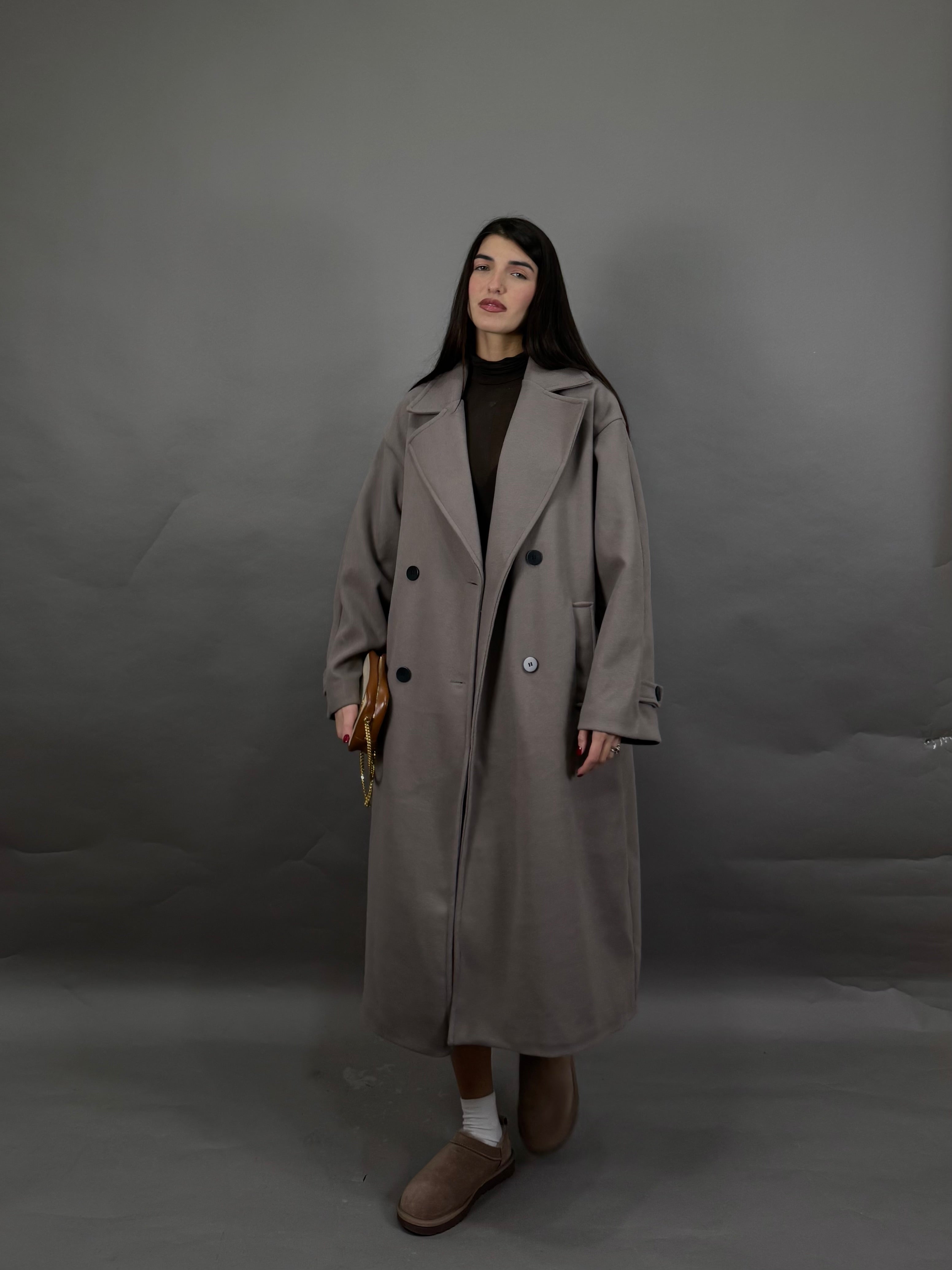 Cappotto oversize fango