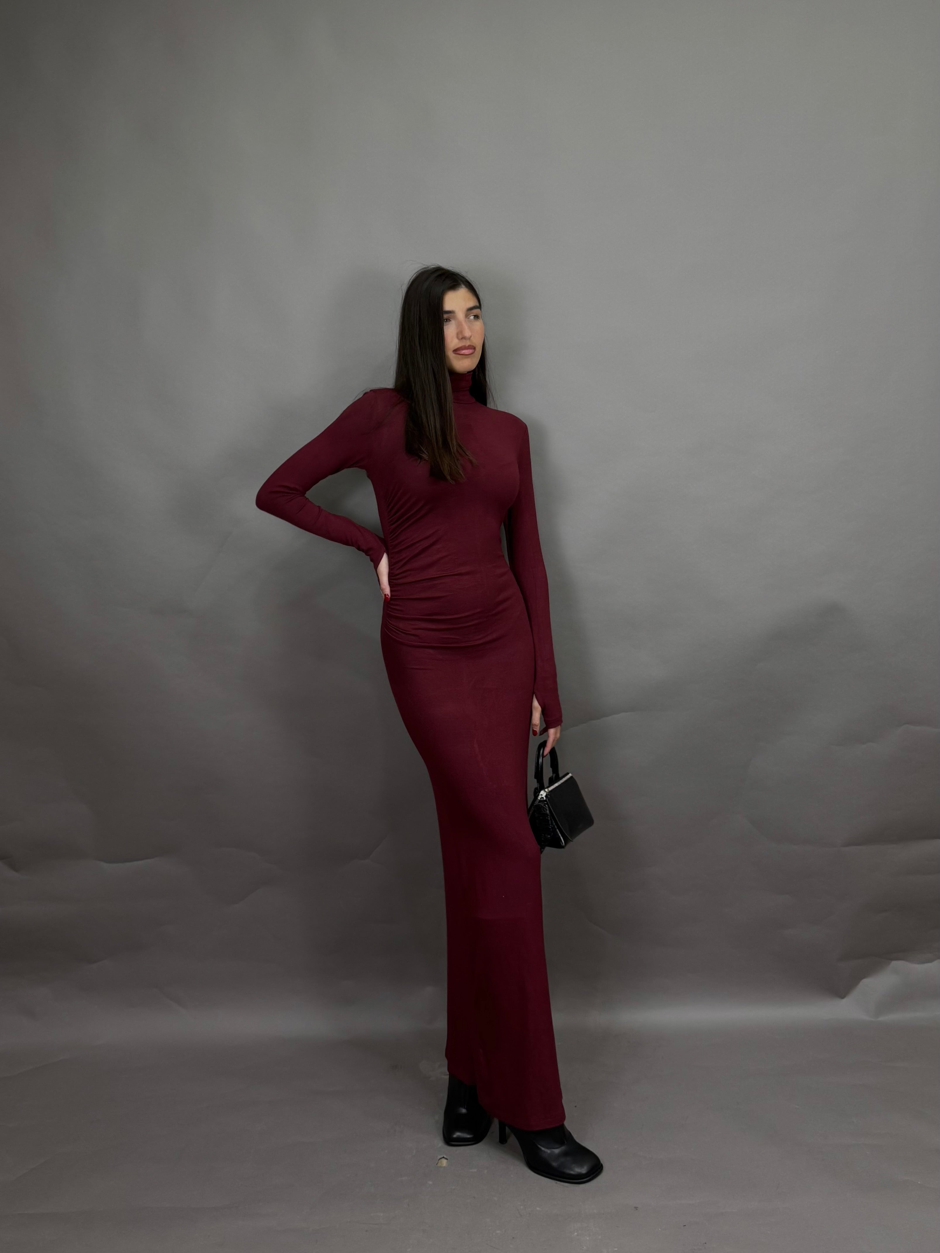 Dress drappeggio bordeaux