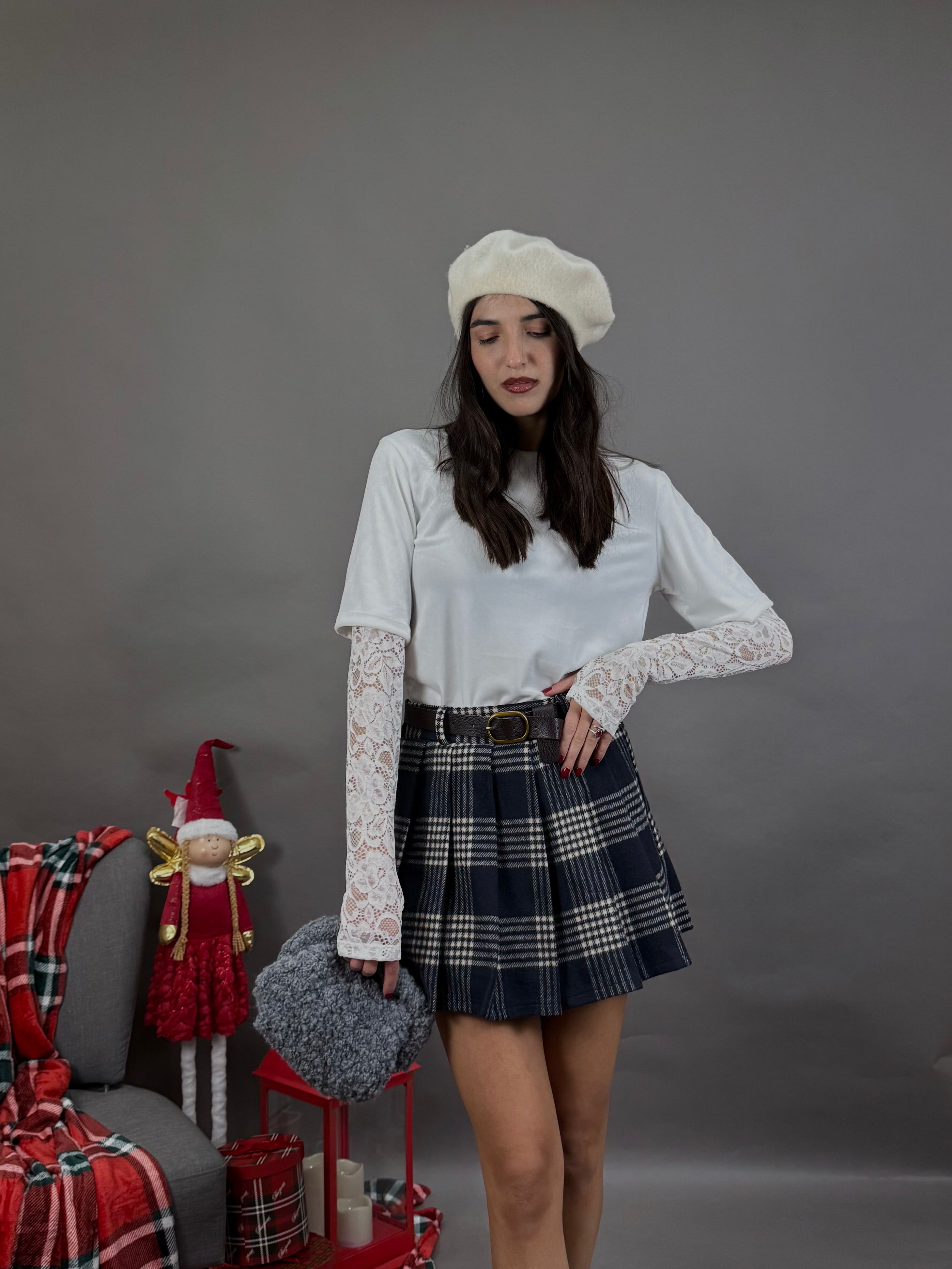 Maxi t-shirt velluto bianca
