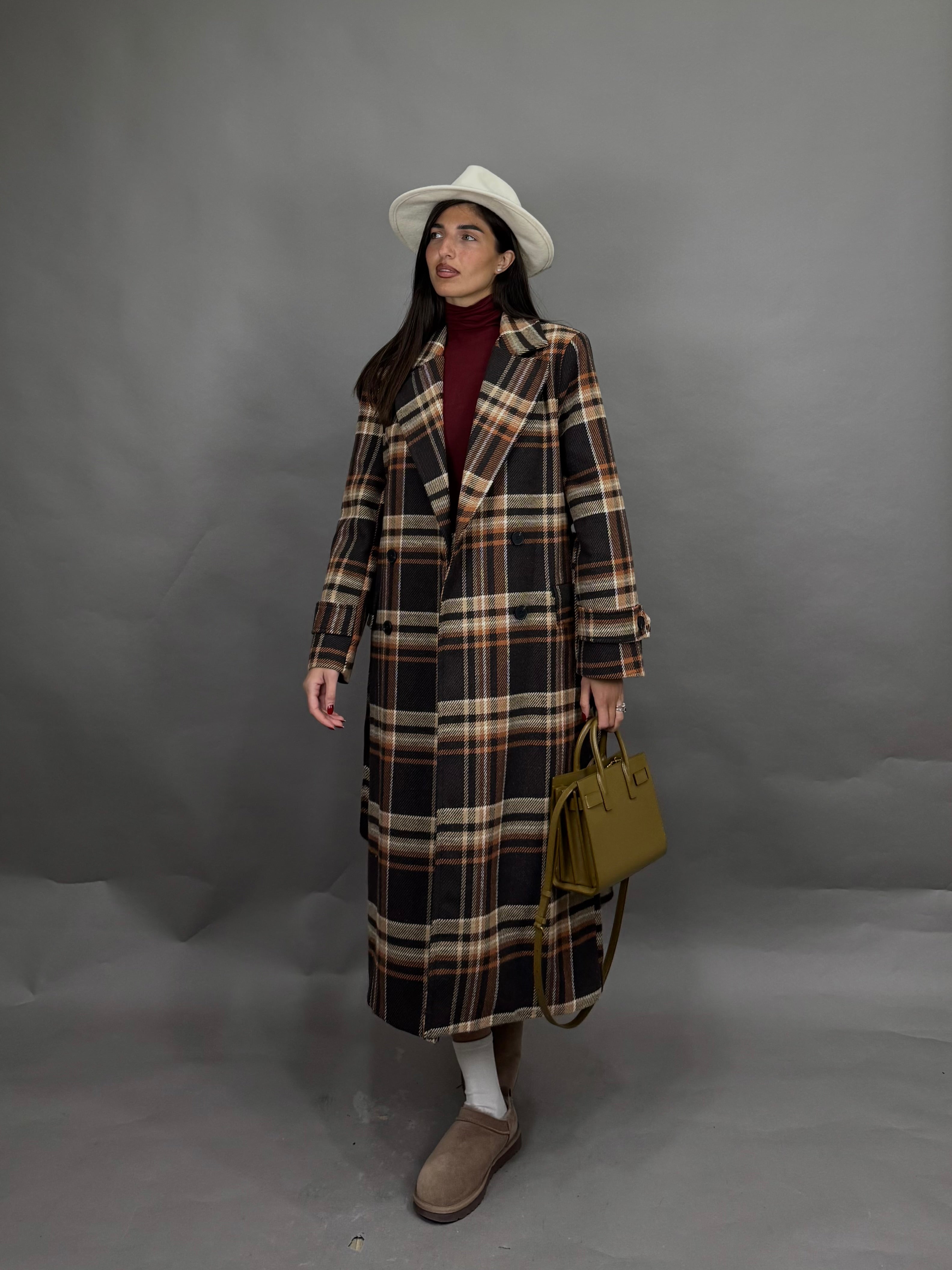 Cappotto trench lumina marrone