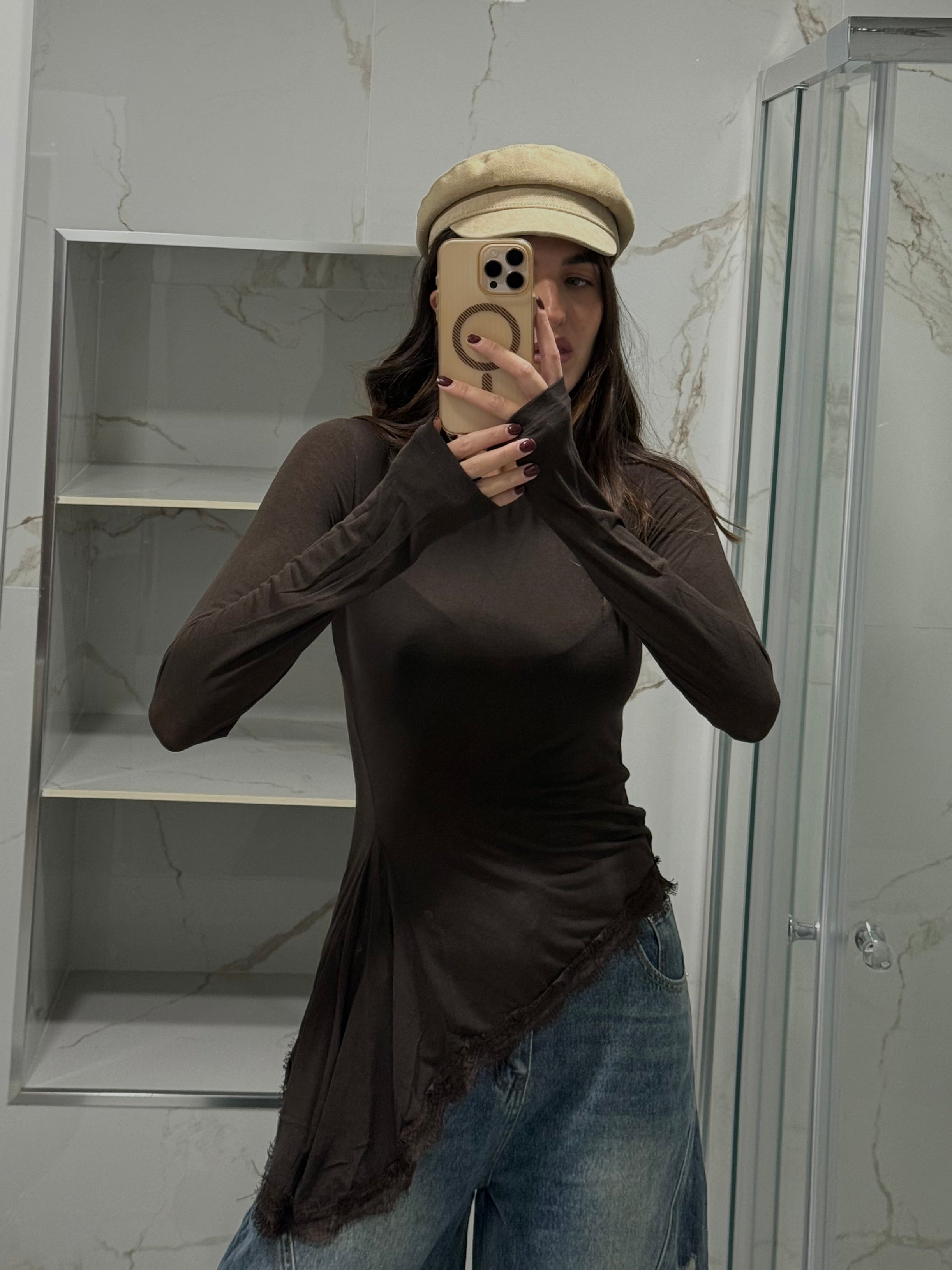 Maglia cachemire lumina marrone