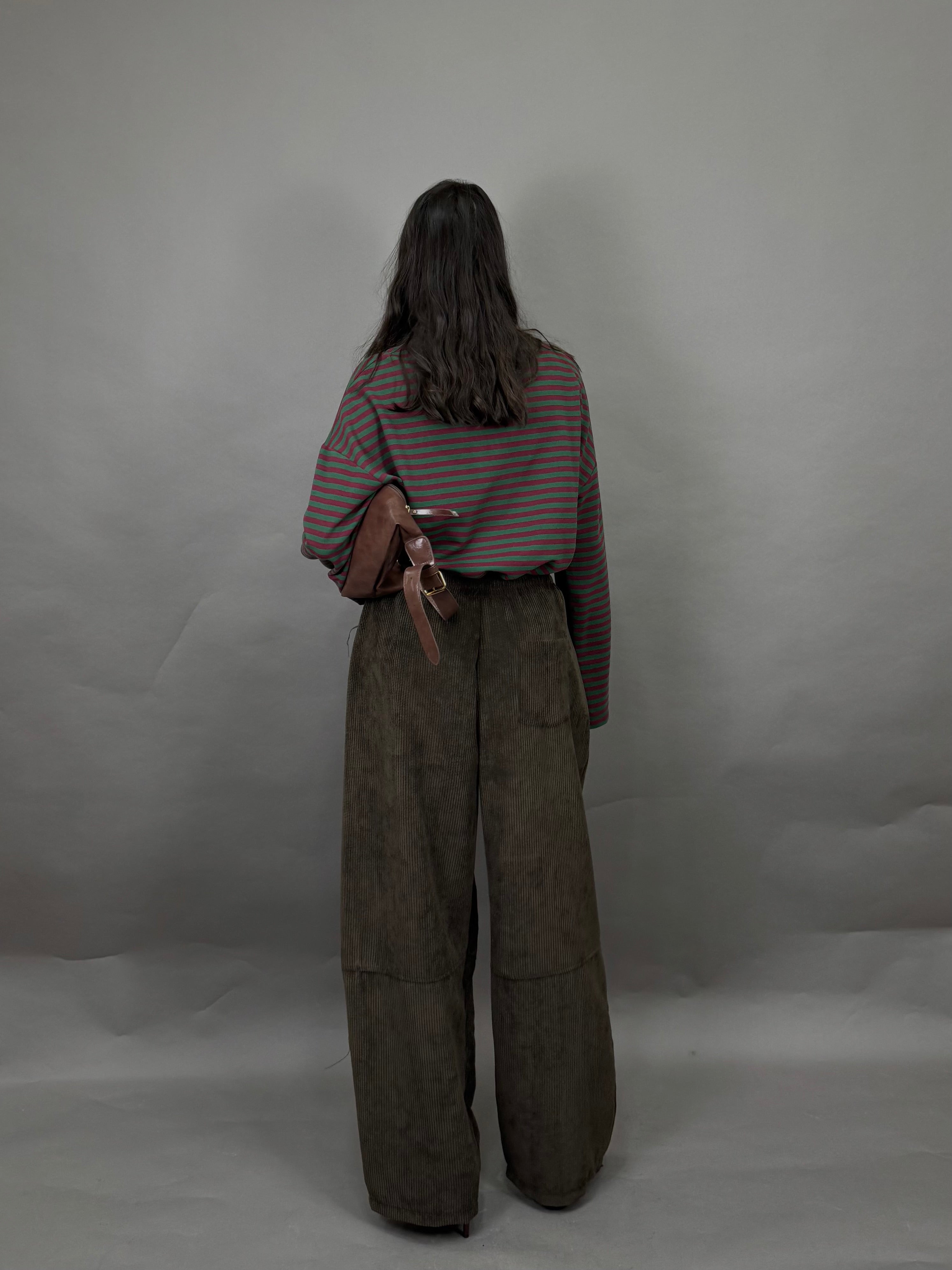 Pantalone velluto just marrone