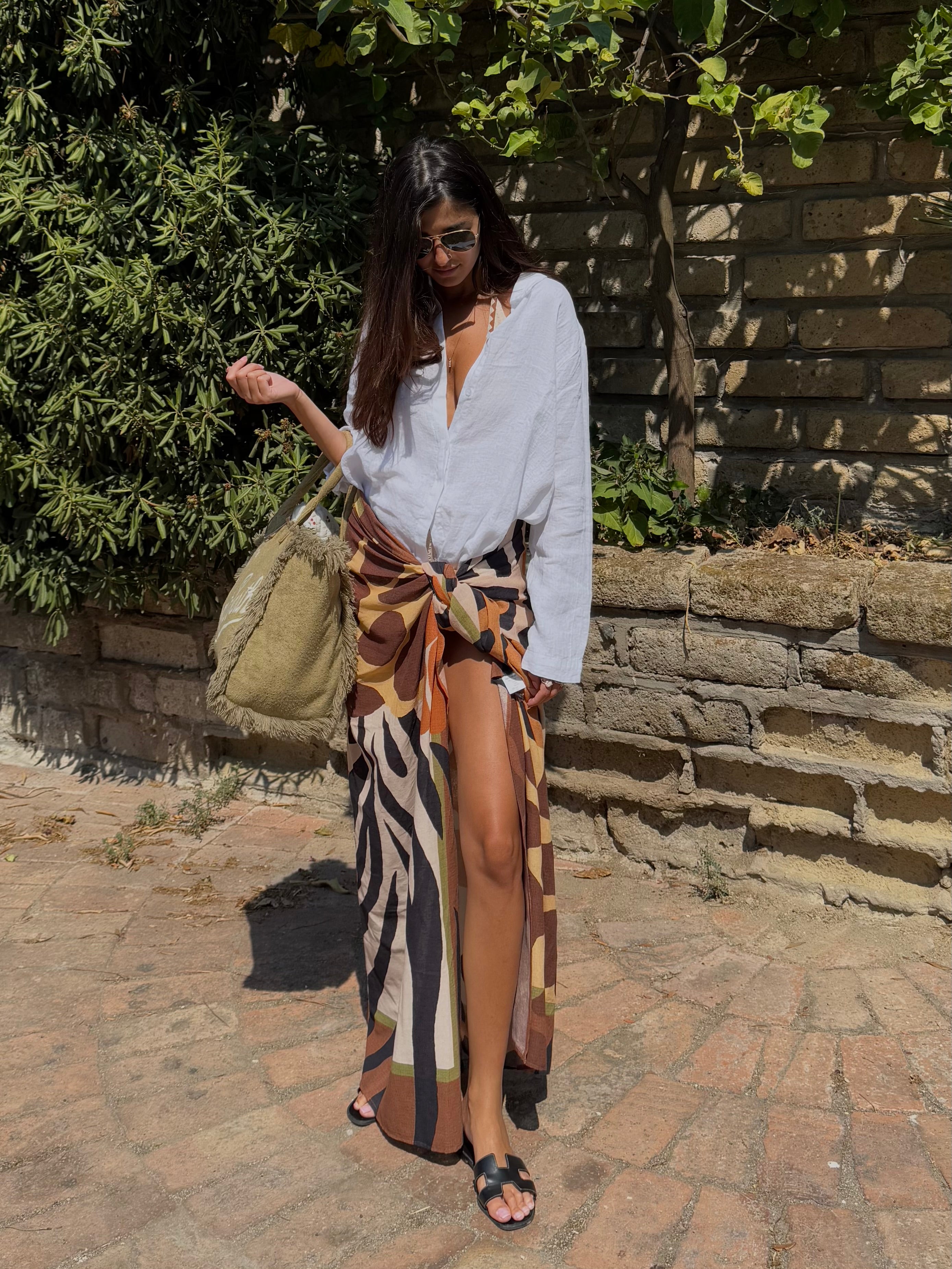 Pareo lumina maculato marrone - LadyB Shop Online