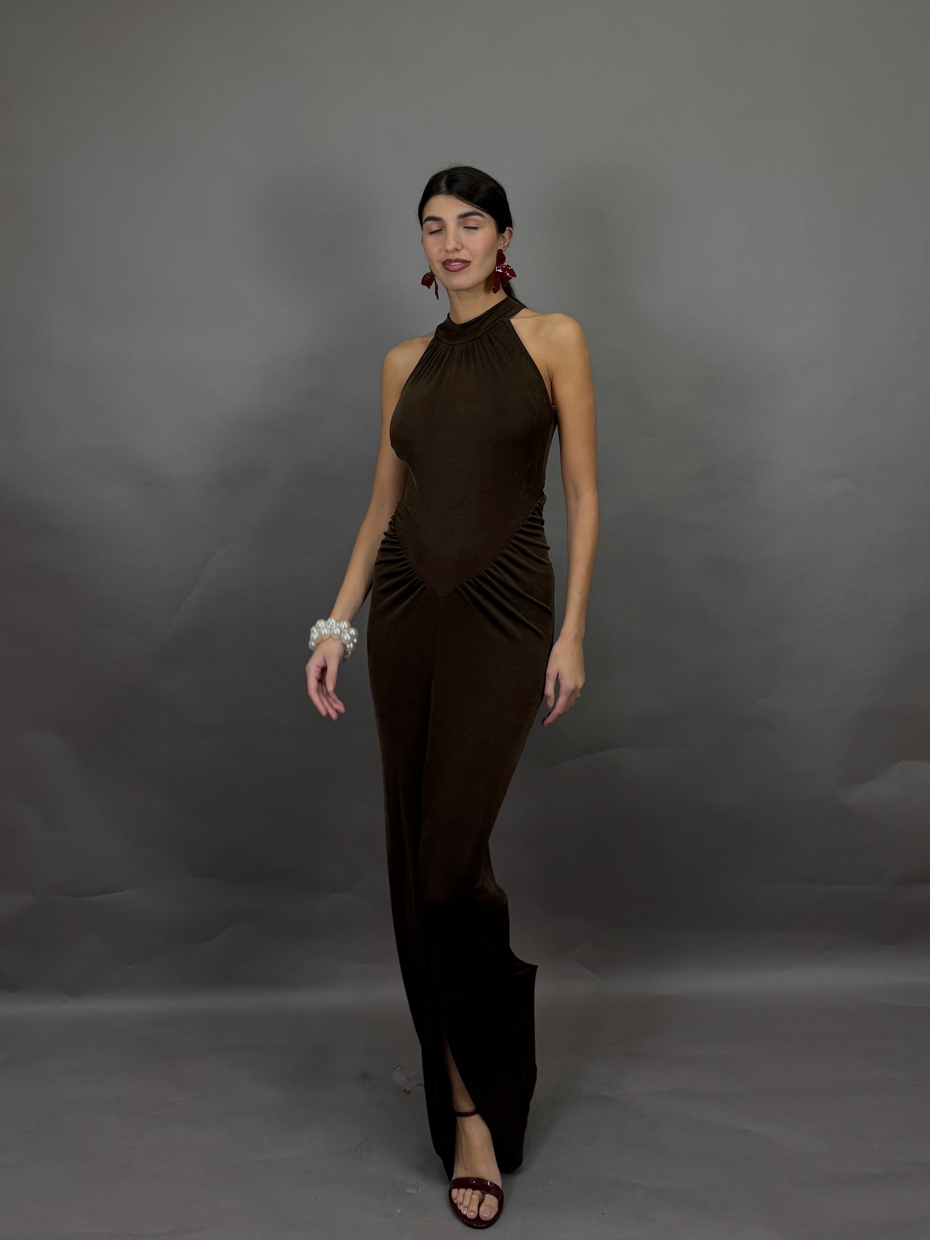 Dress imperial marrone