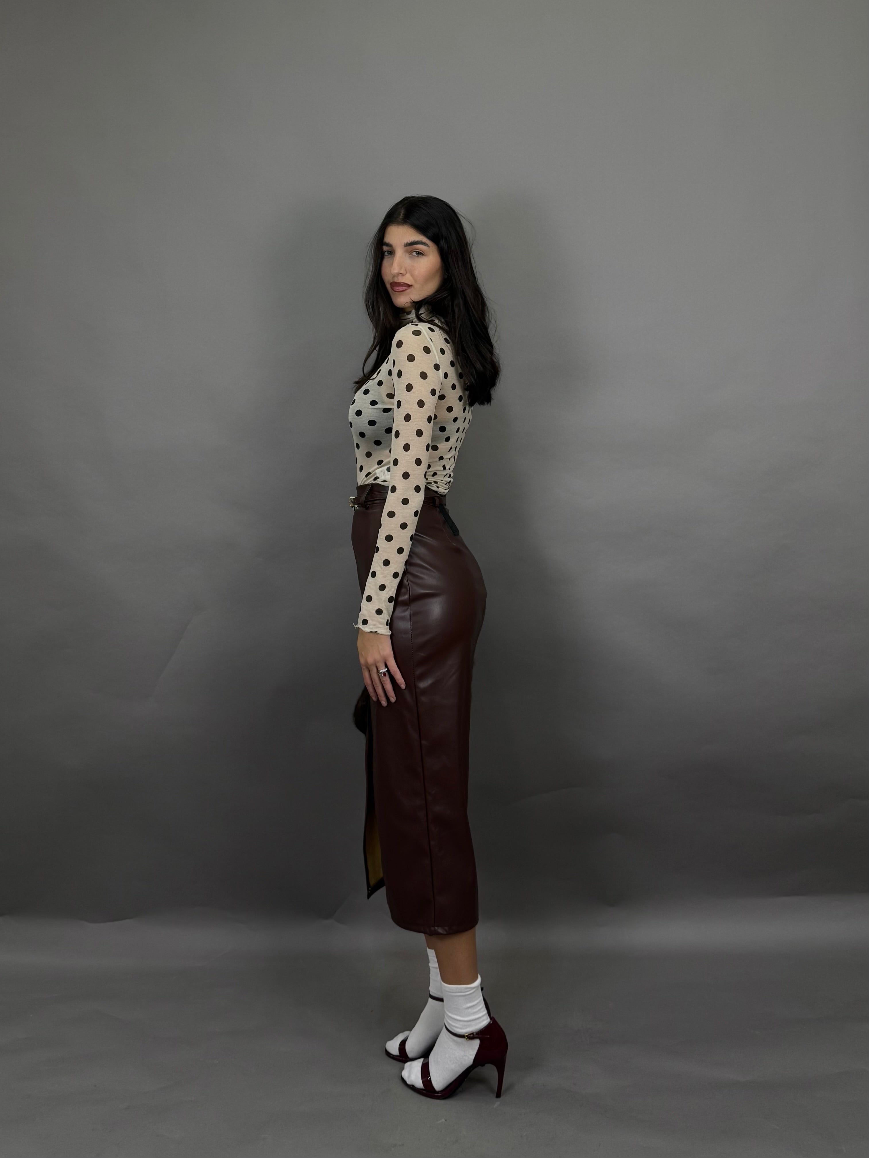 Maglia misto cachemire panna