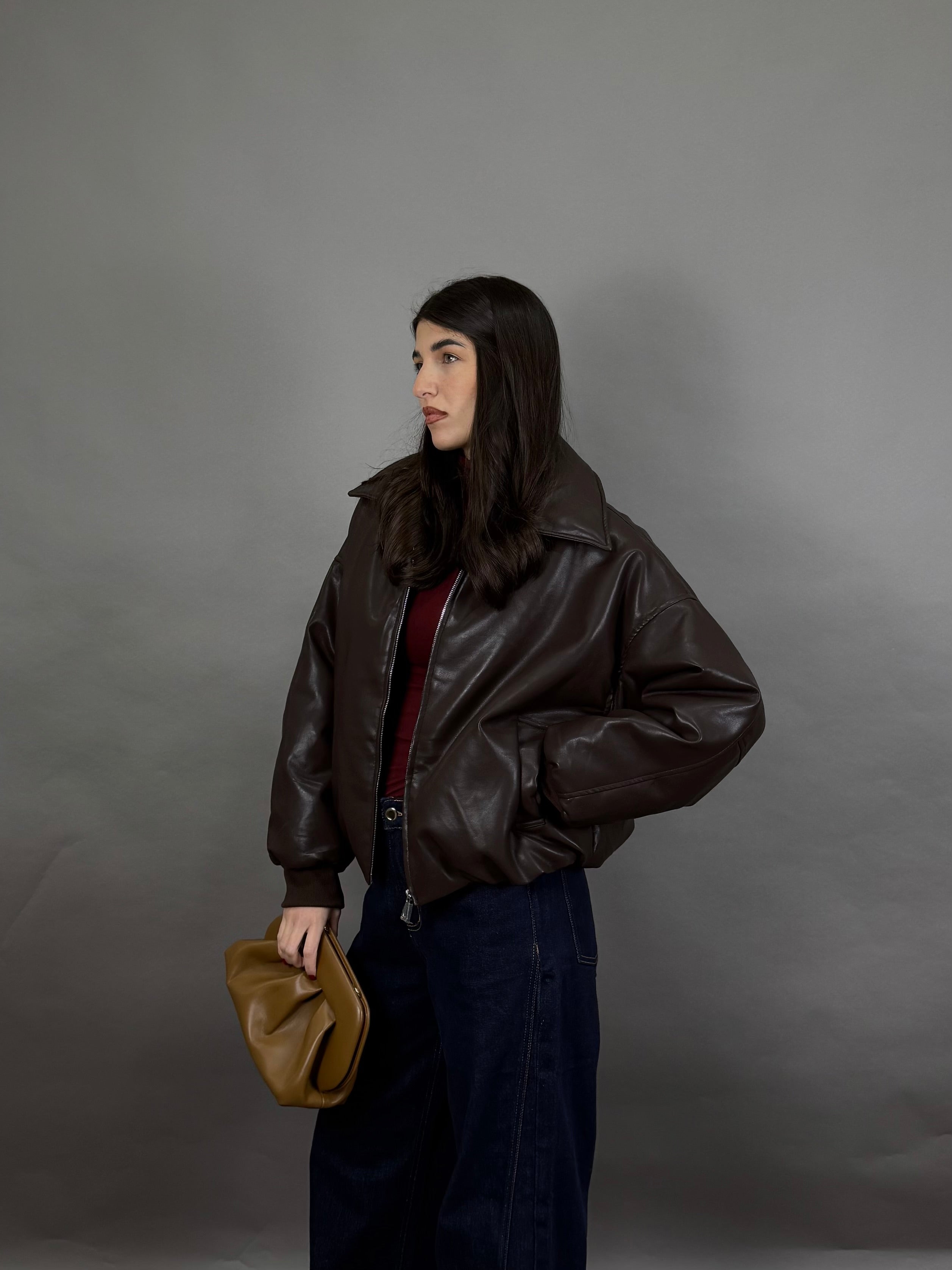 Bomber imbottito marrone