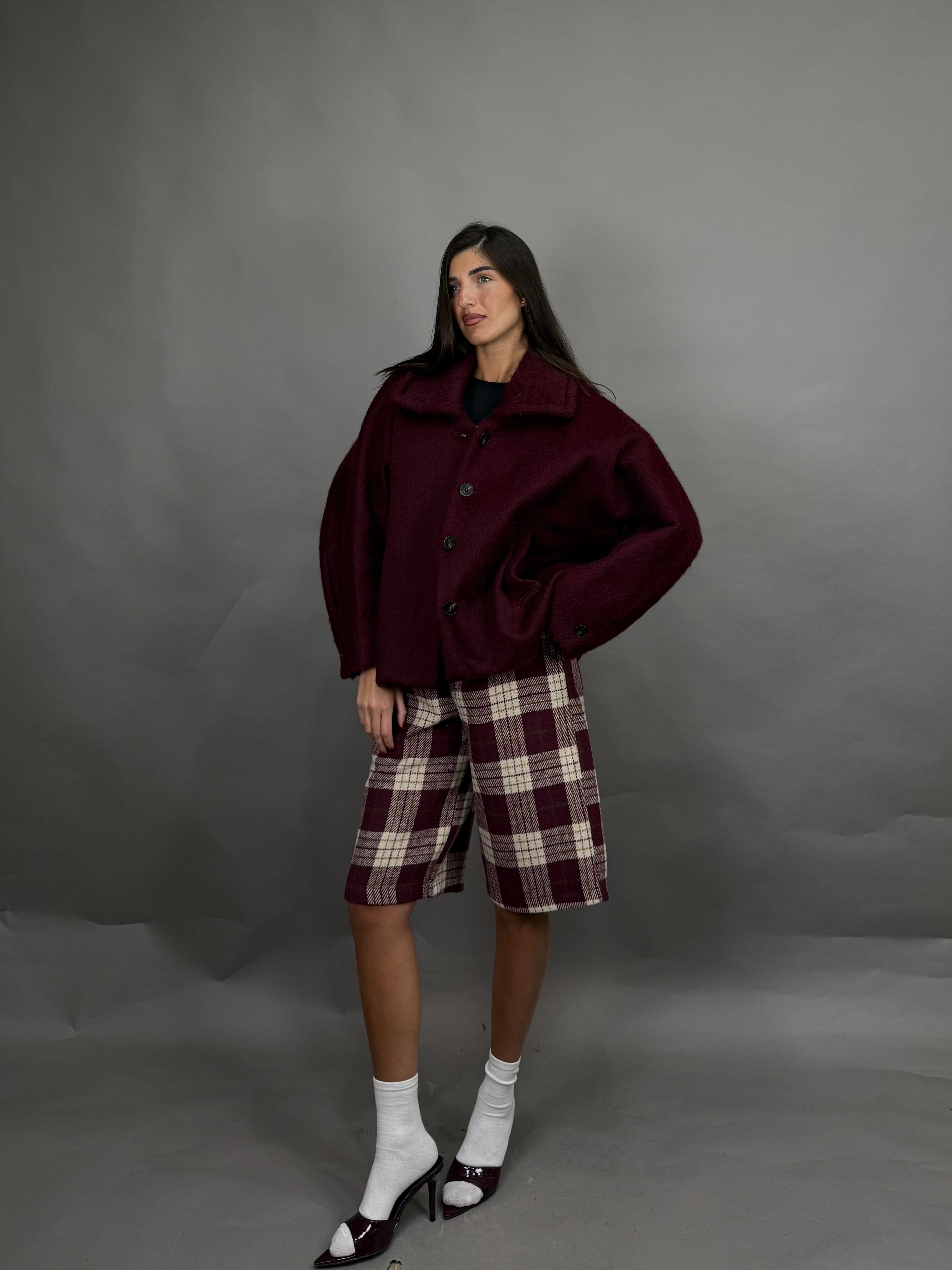 Cappotto pelo lumina bordeaux
