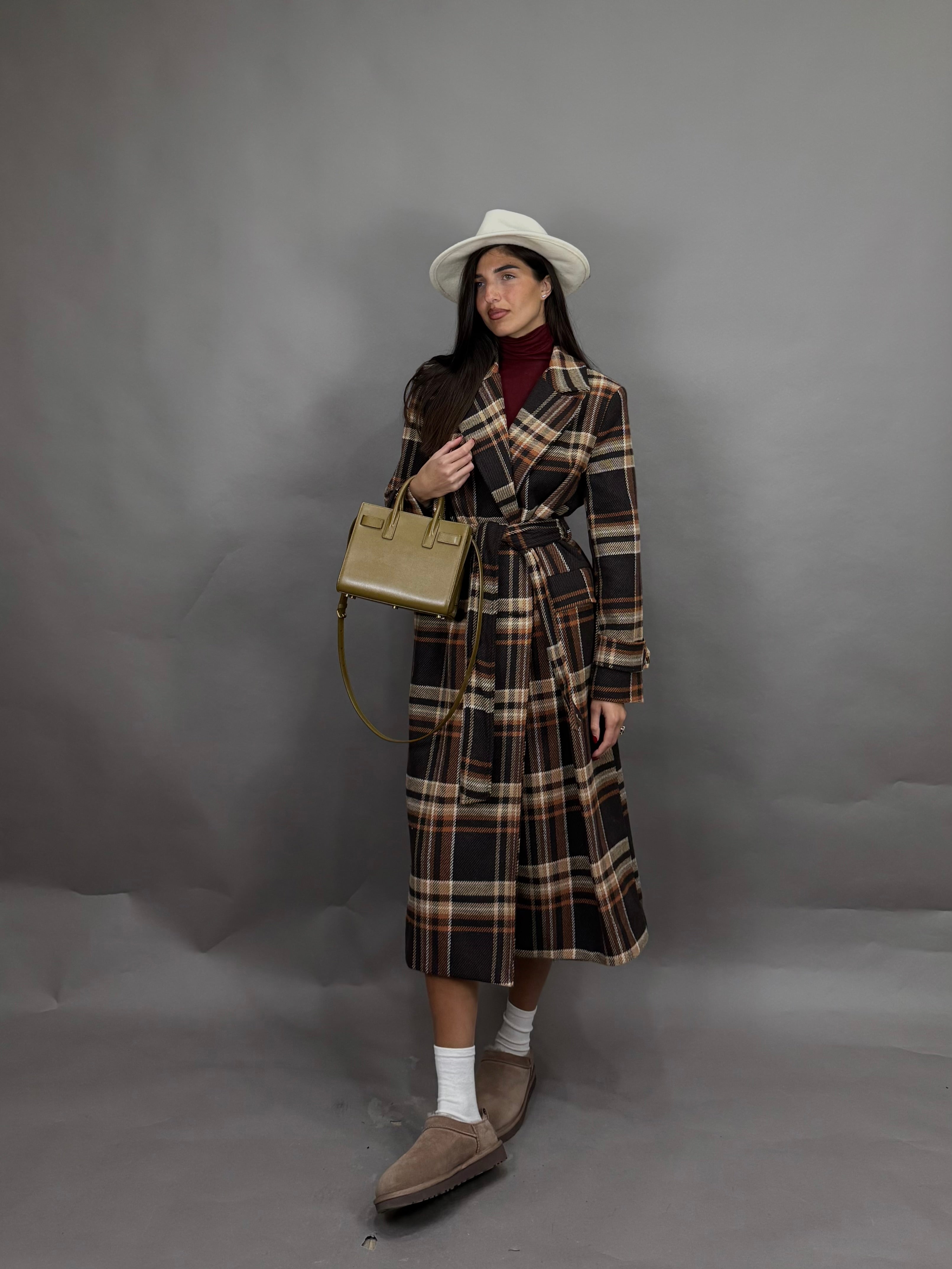 Cappotto trench lumina marrone