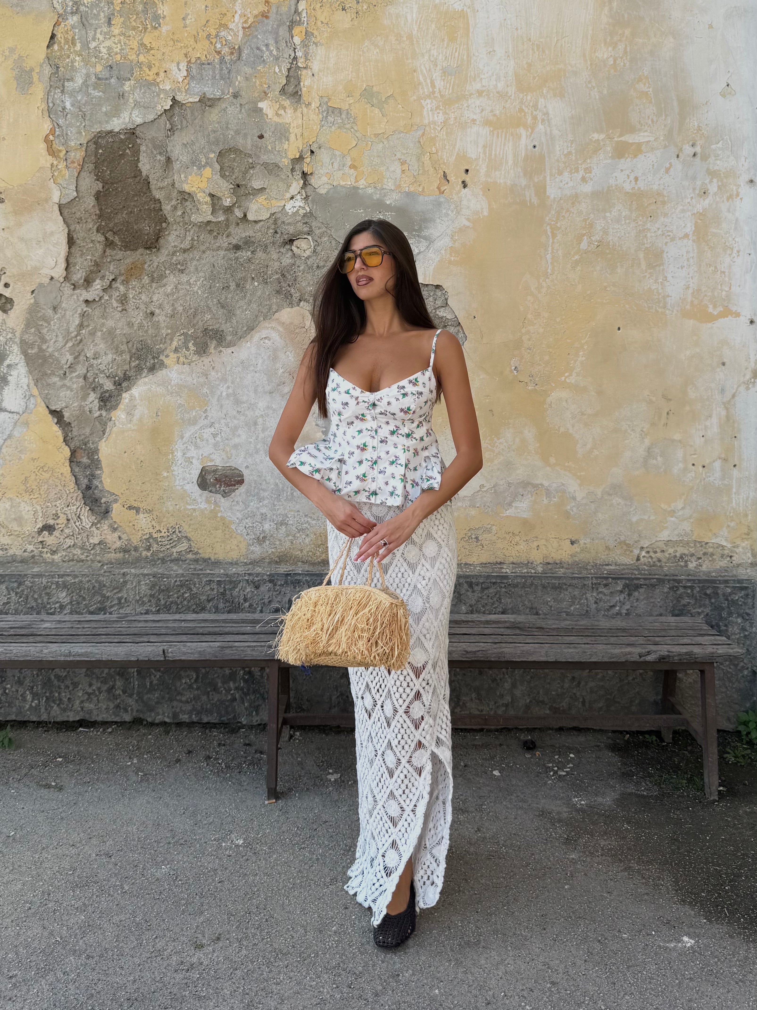 Gonna in crochet lunga