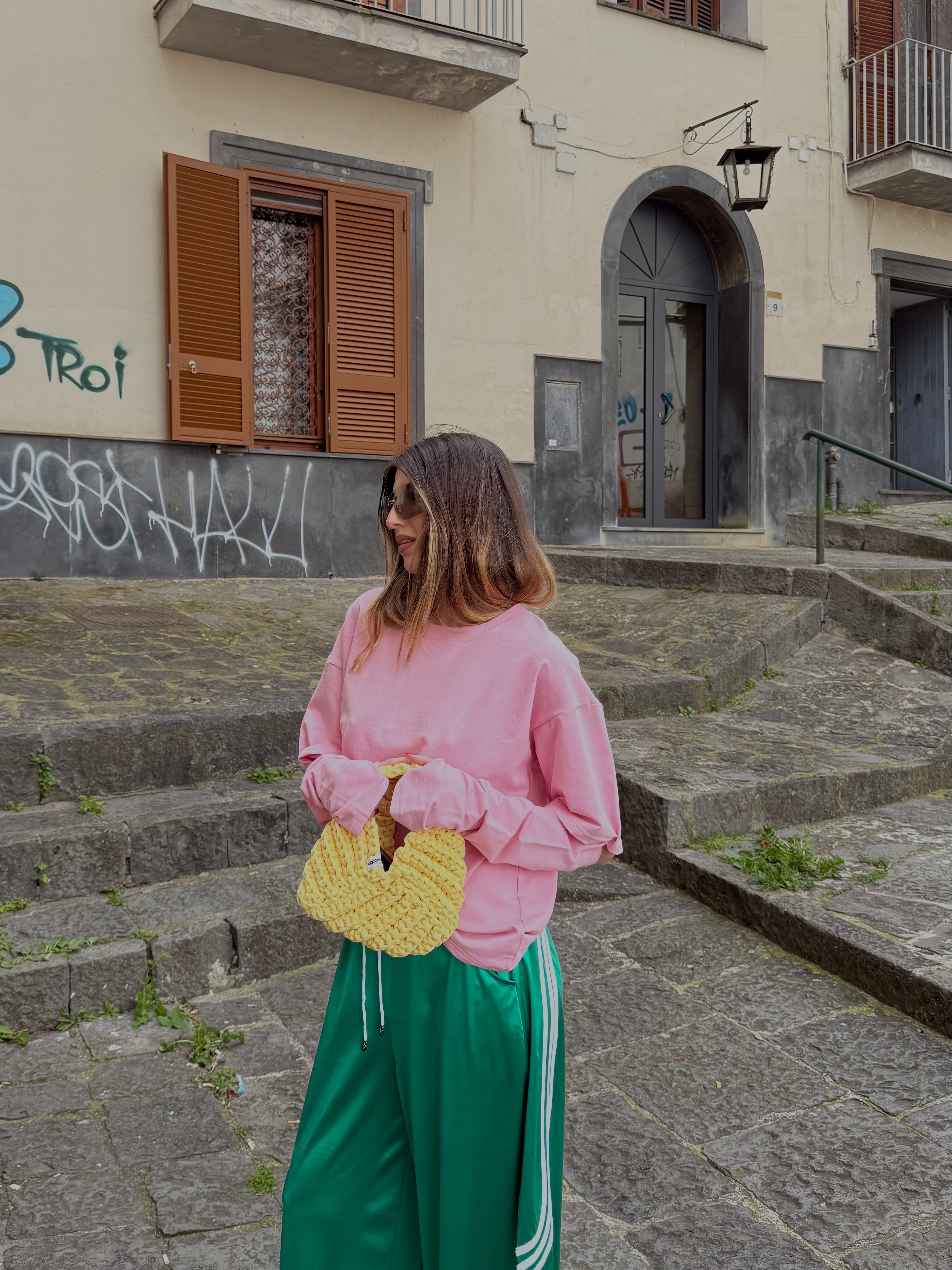 Maglia manicotti rosa - LadyB Shop Online