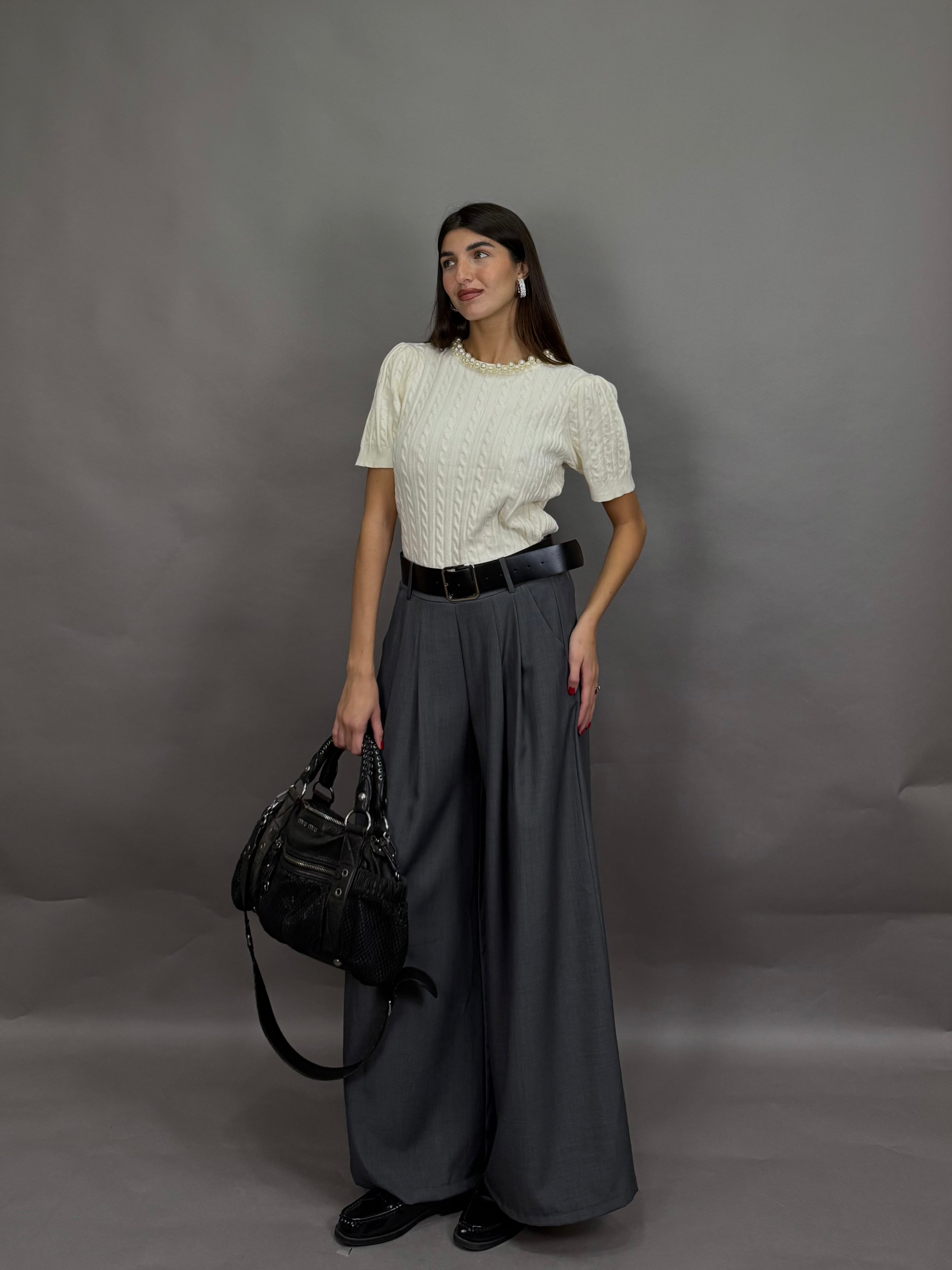 Pantalone morbido grigio