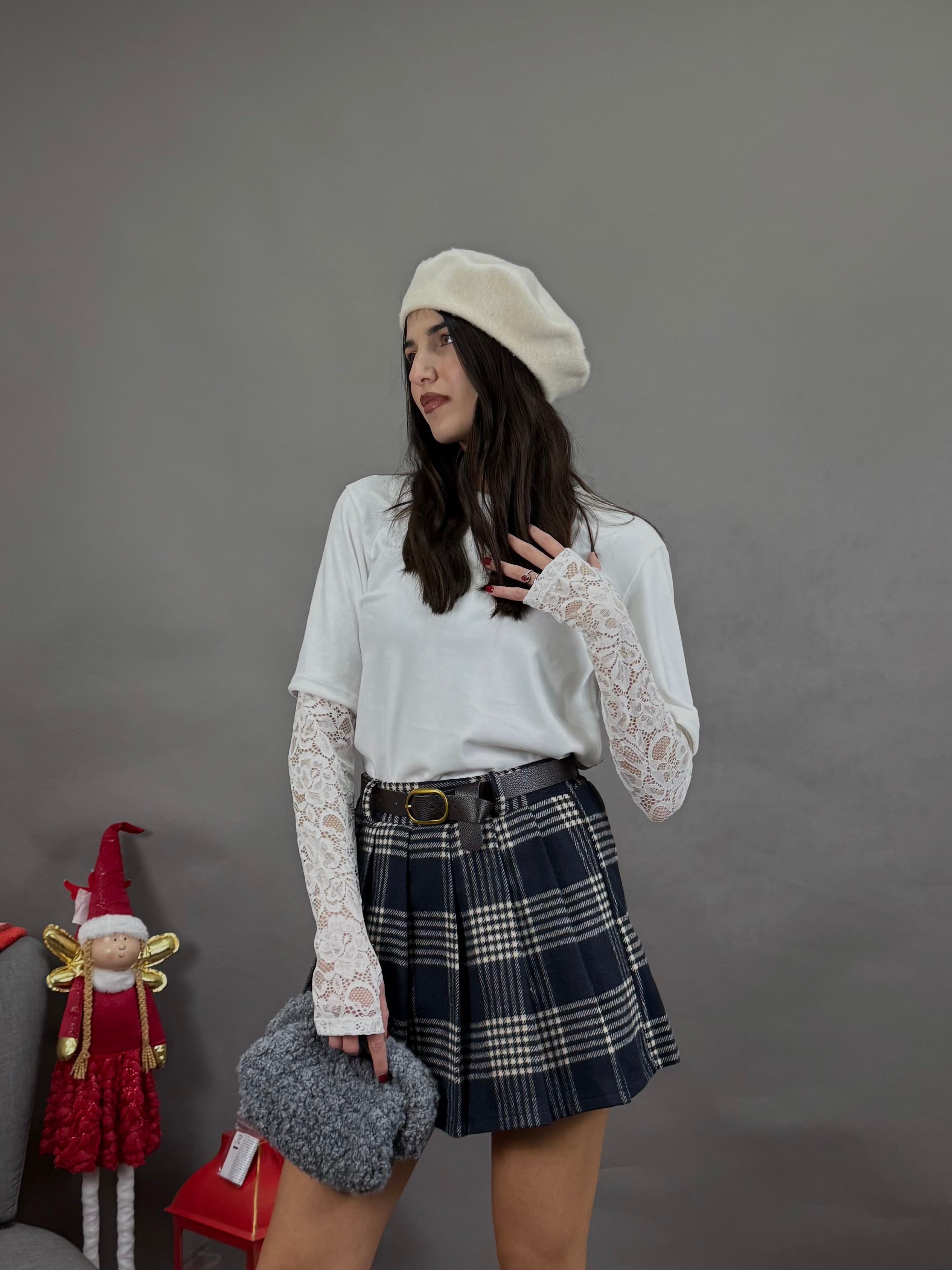 Maxi t-shirt velluto bianca