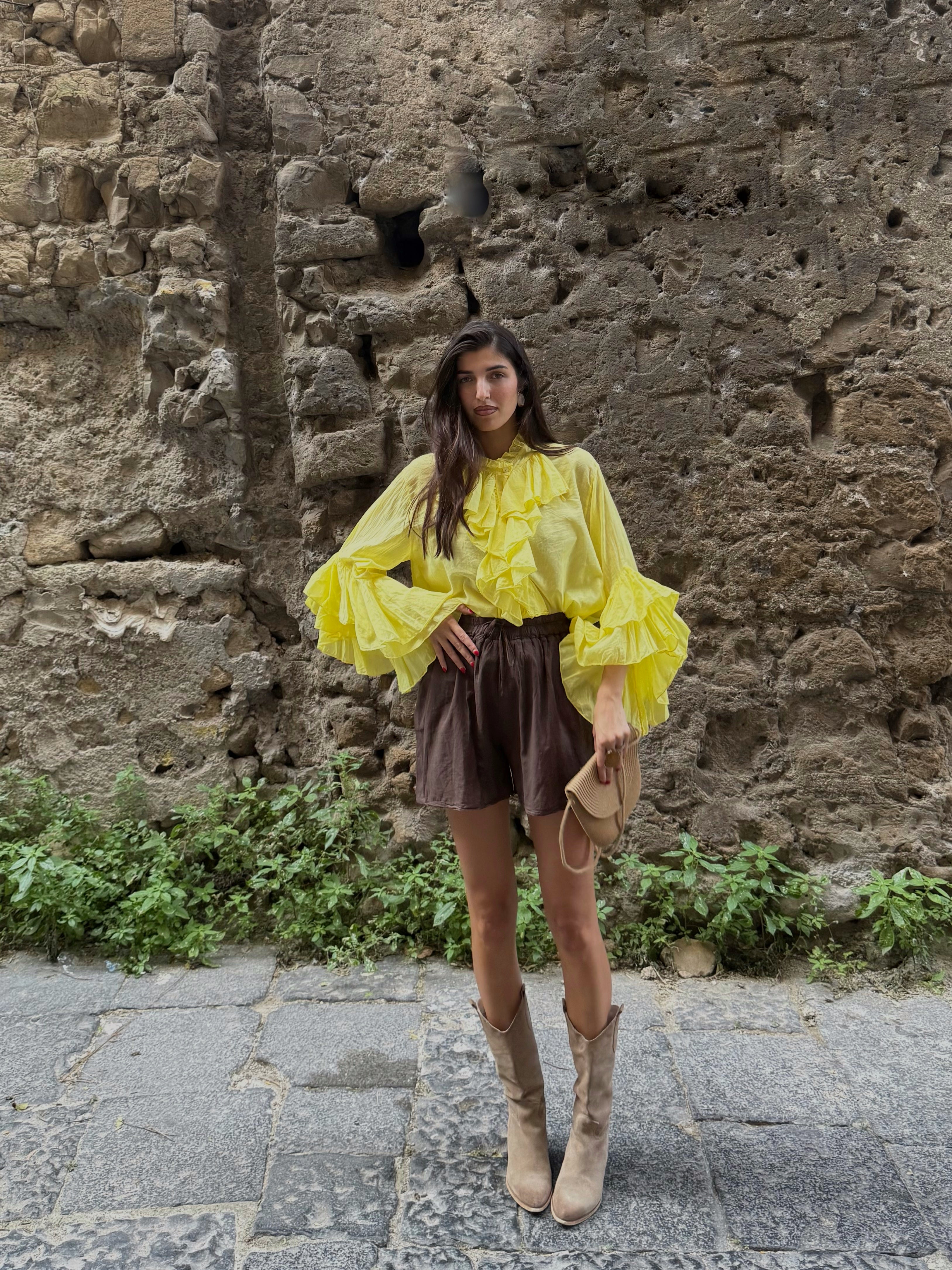 Pantaloncino cotone marrone - LadyB Shop Online