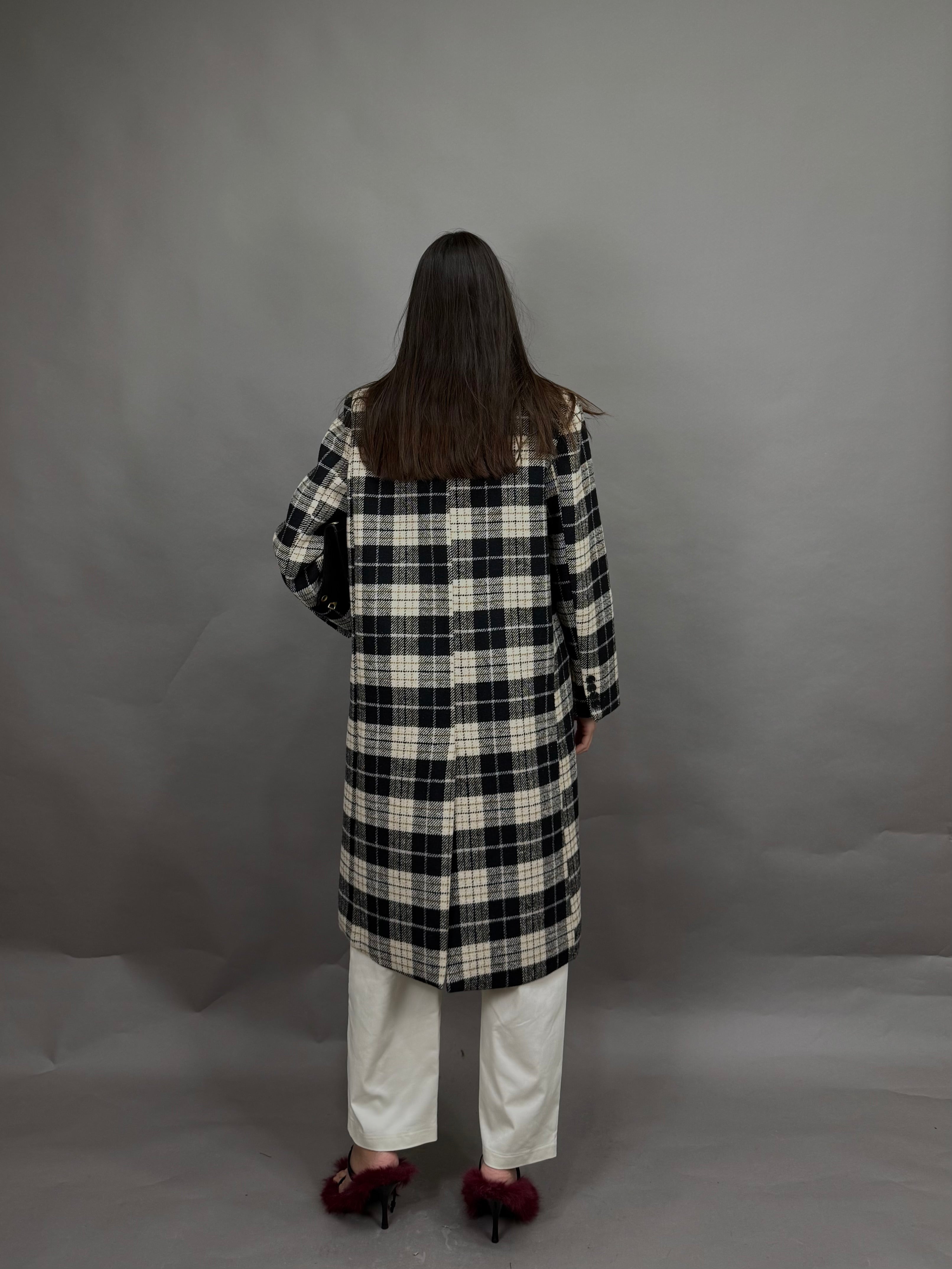 Cappotto quadri lumina nero
